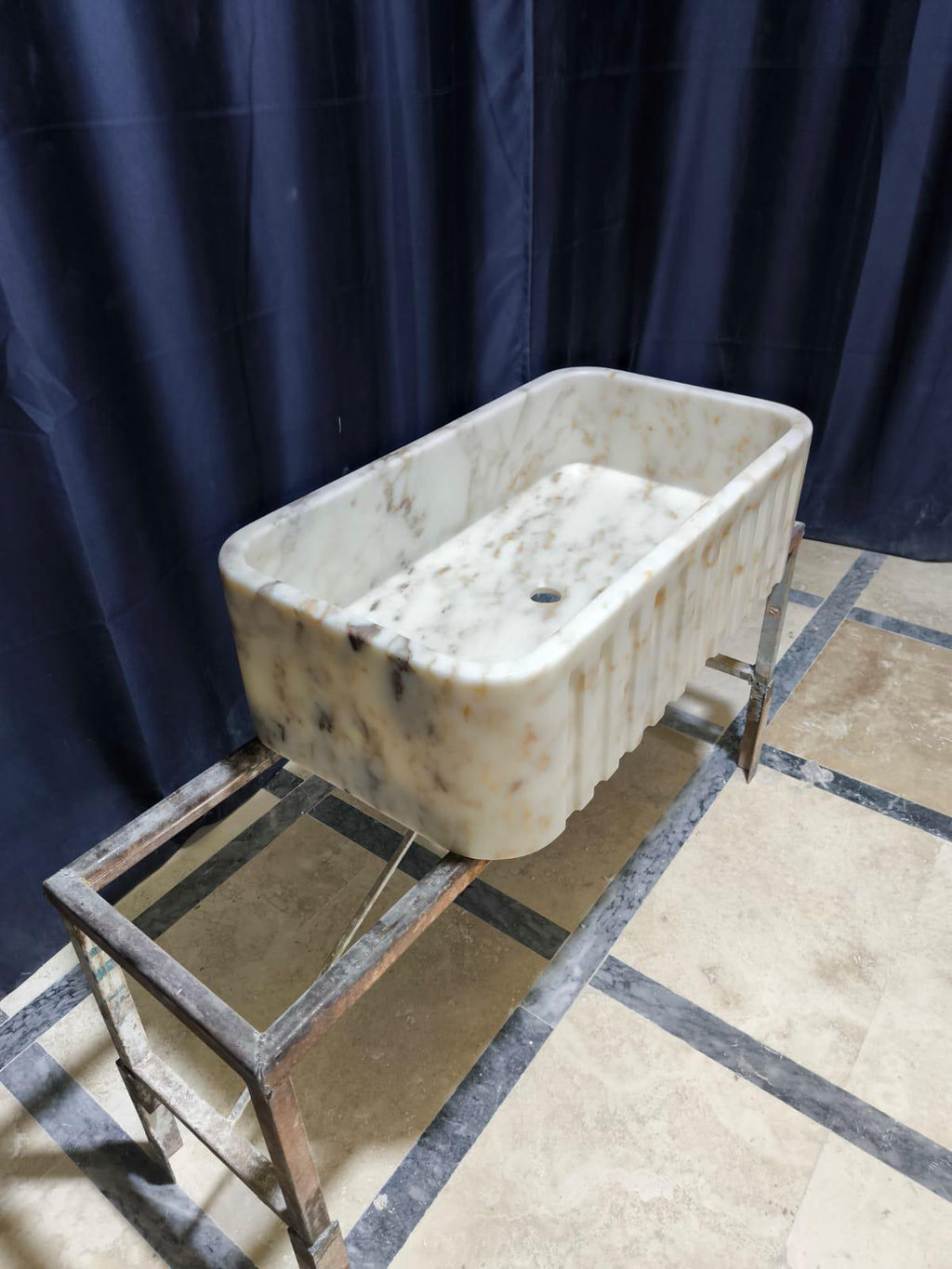 Handmade Calacatta Gold Marble Sink: Natural Stone Vessel Bathroom Vanity