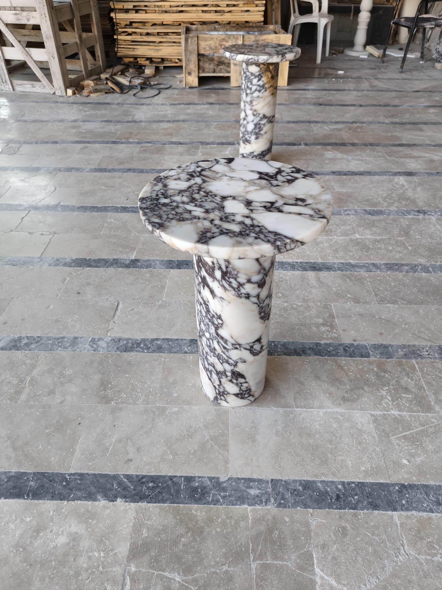 Calacatta Viola Marble table for  D23"xH24"