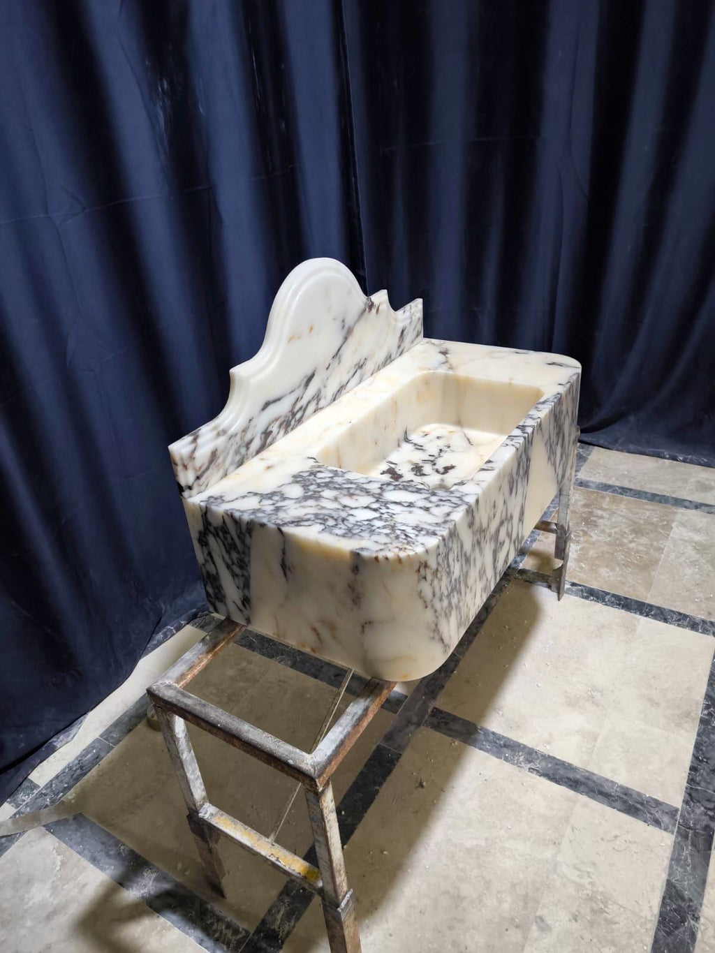 Handcrafted Calacatta Lilac Marble Vessel Sink: Natural Stone Bathroom Sink