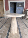 Vintage Travertine Plinth Coffee Table: Custom Natural Stone End Table