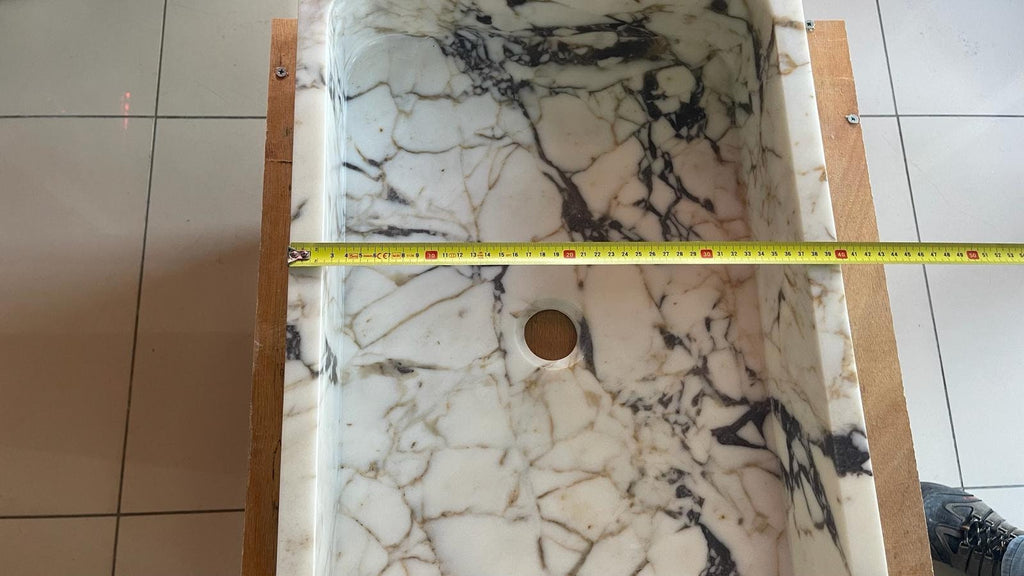 Calacatta Viola Marble Floating Sink: Bathroom Vanity (24''x16''x5'')