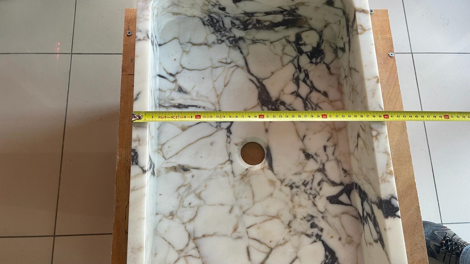 Calacatta Viola Marble Floating Sink: Bathroom Vanity (24''x16''x5'')