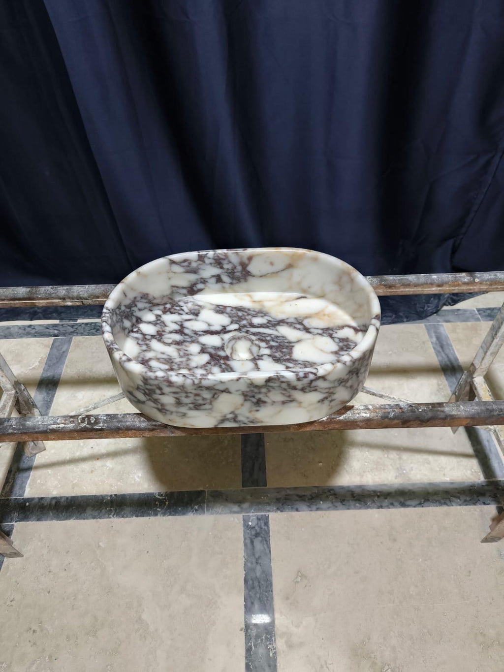 Calacatta Viola Marble Vessel Sink: Handcrafted Natural Stone Basin