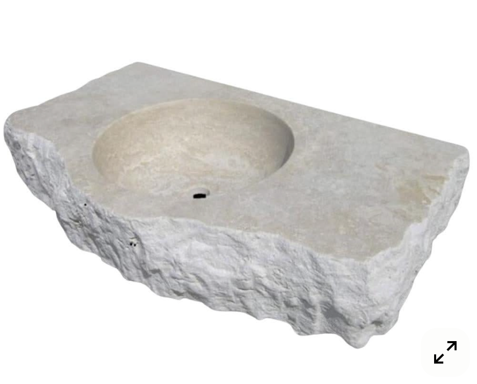 Custom Travertine sink for Tina 48"x20"x8"