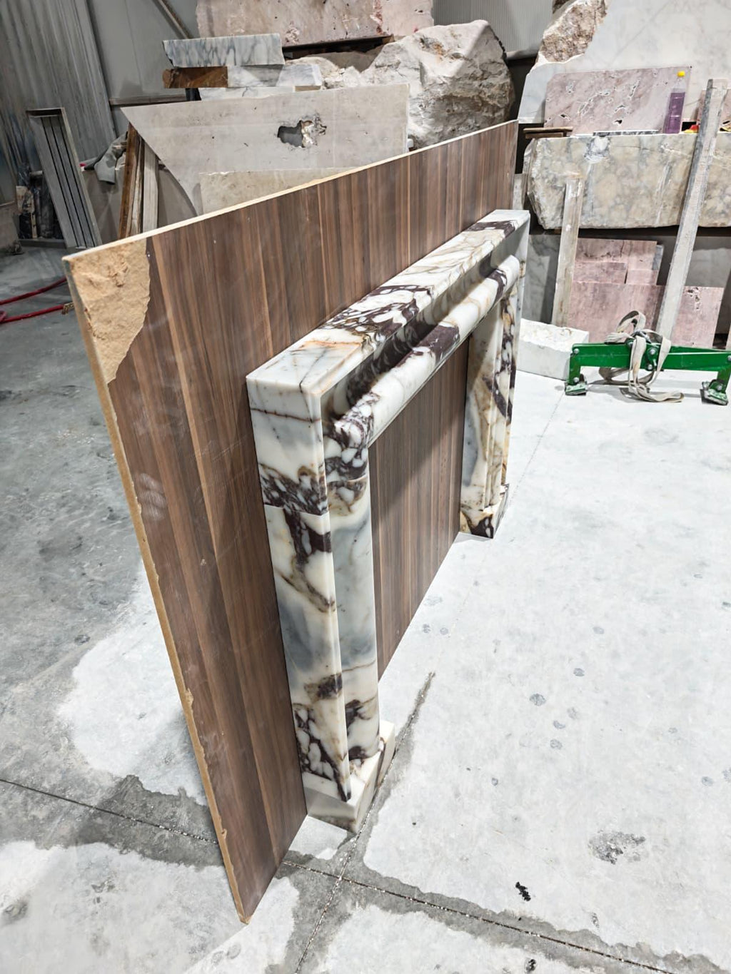 Calacatta Viola Marble Fireplace Surround | Luxury Handcrafted Stone Mantel | Statement Marble Fireplace Frame | Custom Designer Fireplace