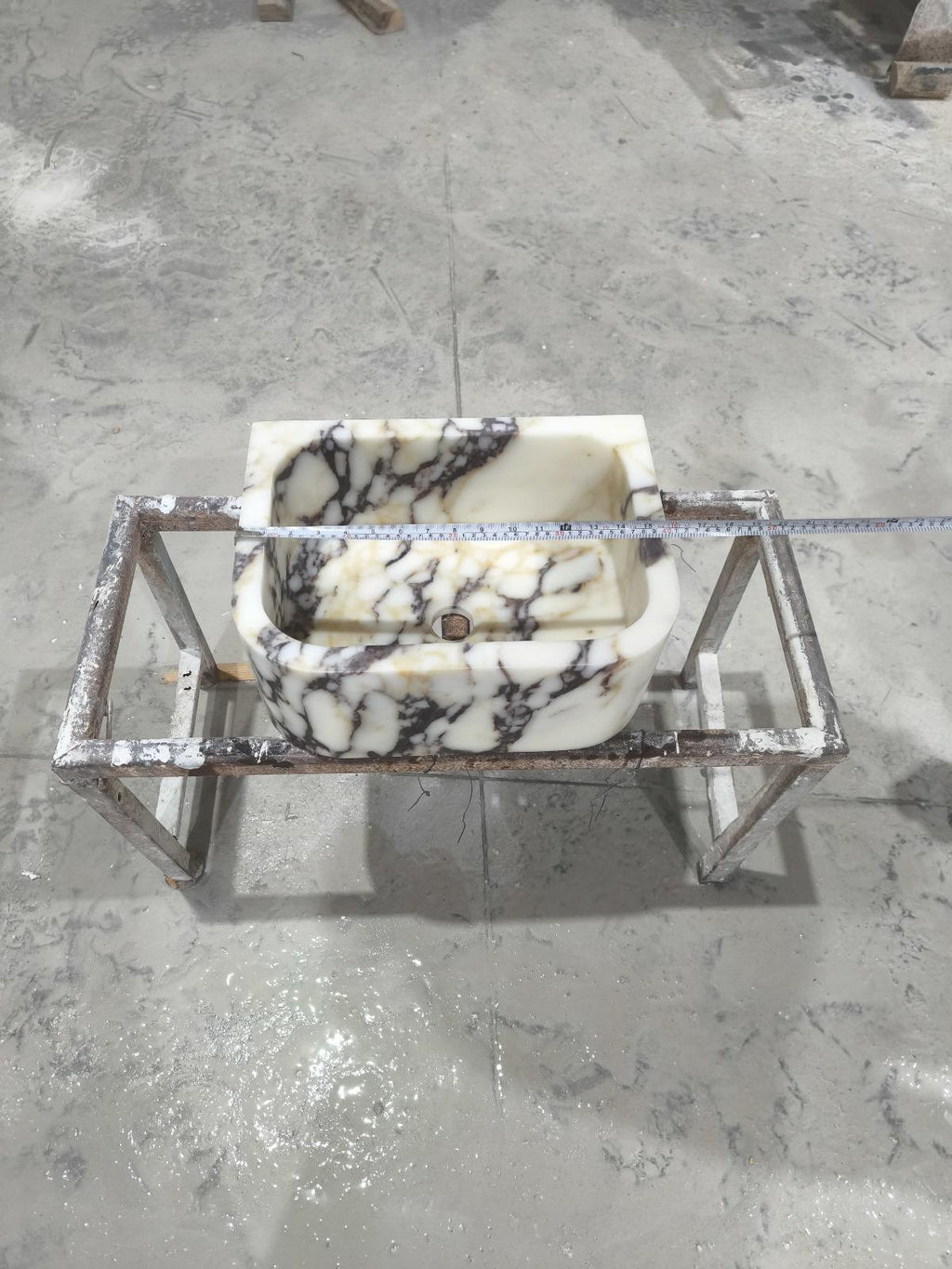 Handcrafted Calacatta Viola Marble Vessel Sink: Natural Stone Basin