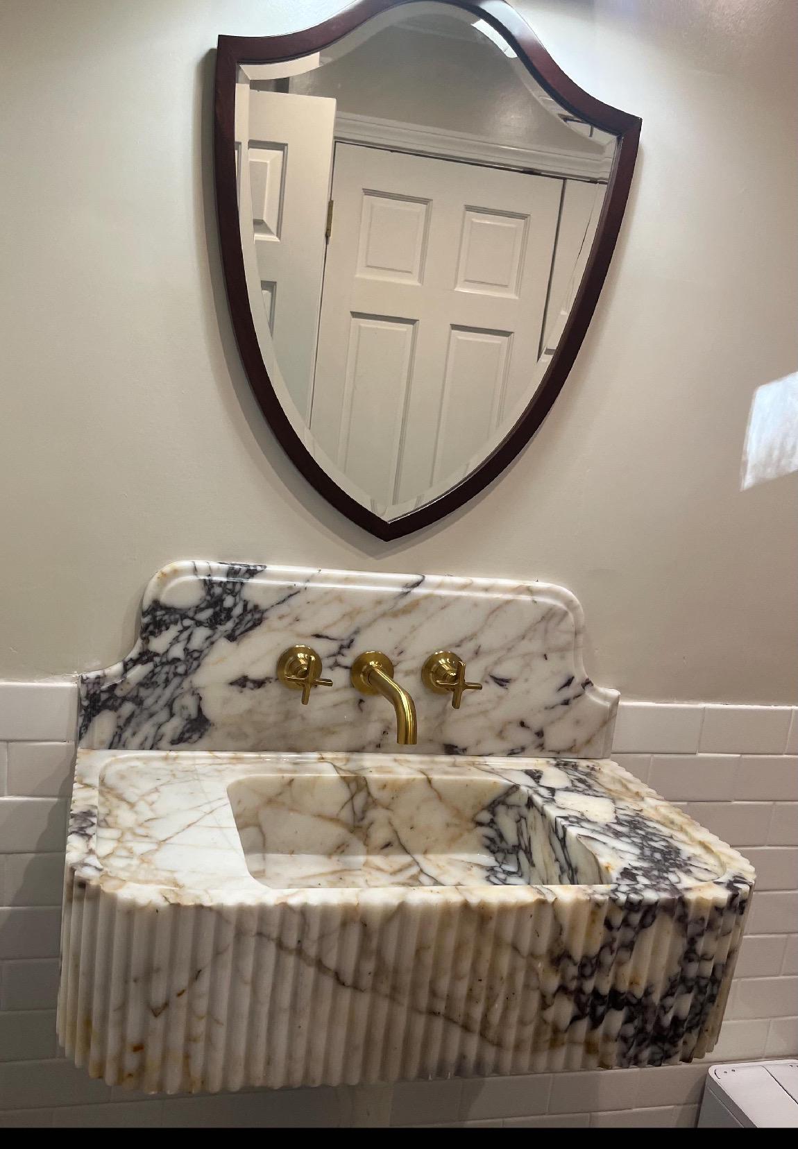 Calacatta Viola Project for Melissa  38”x18”x10” 10” backsplash