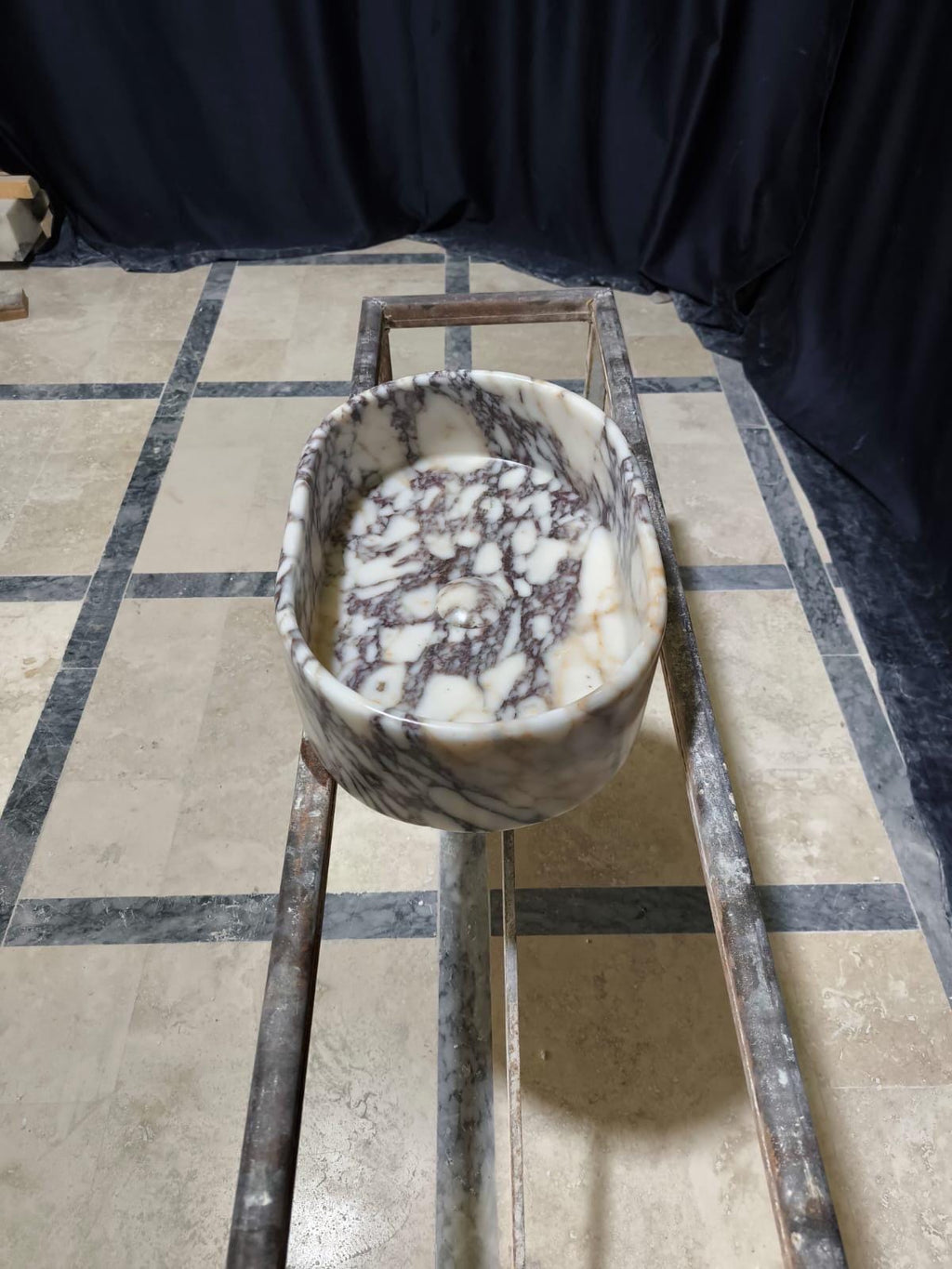 Custom Calacatta sink for Stephanie 24”x16x5”