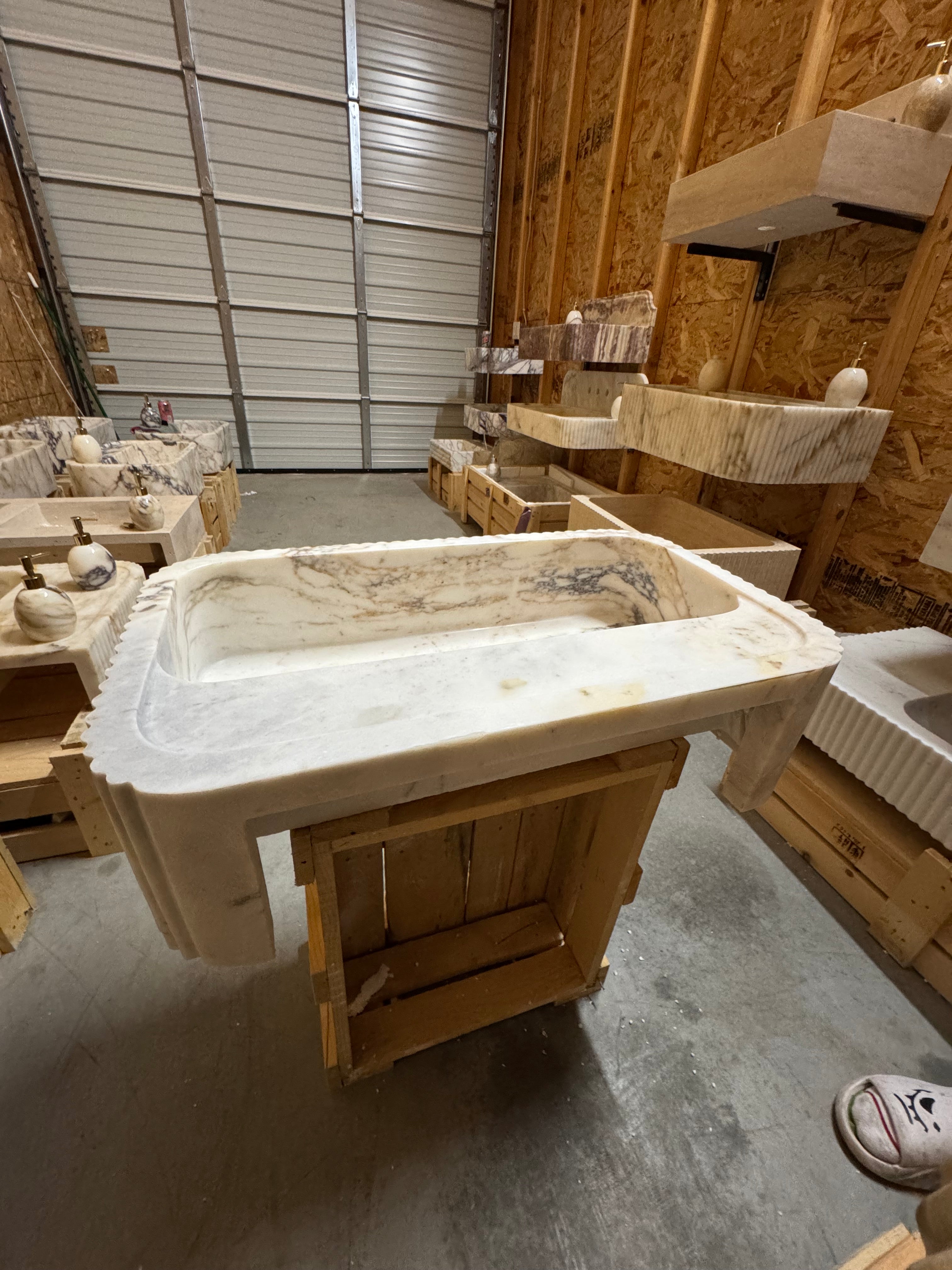 Calacatta Viola Marble Floating Sink: Bathroom Vanity, Powder Room
