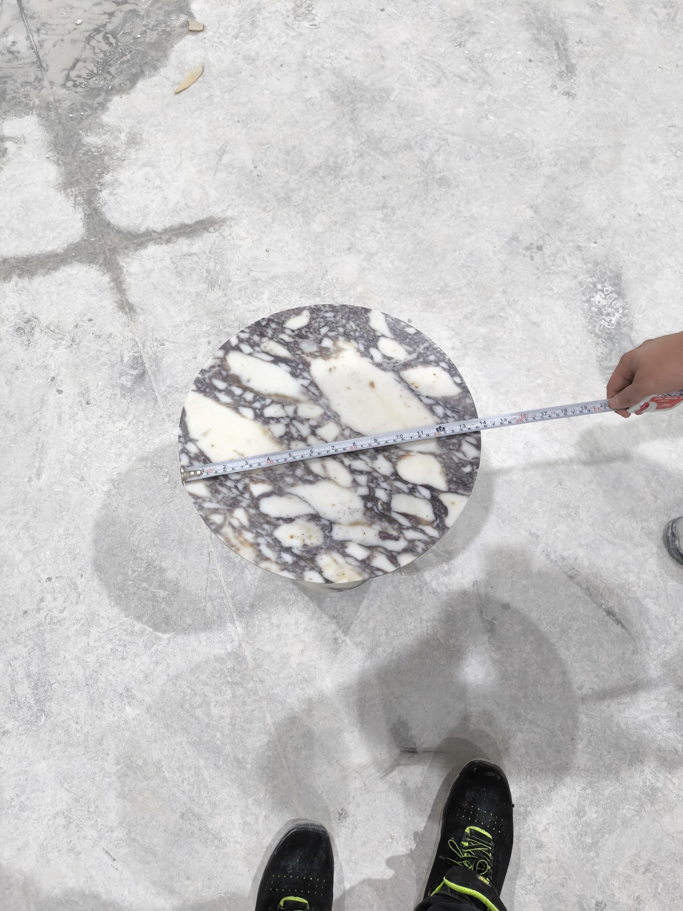 Calacatta Viola Marble table for  D23"xH24"