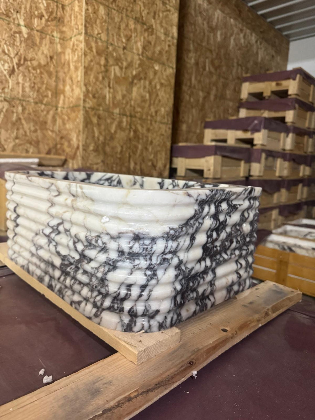 Calacatta Viola Marble Sink 20"x12"x7.5"