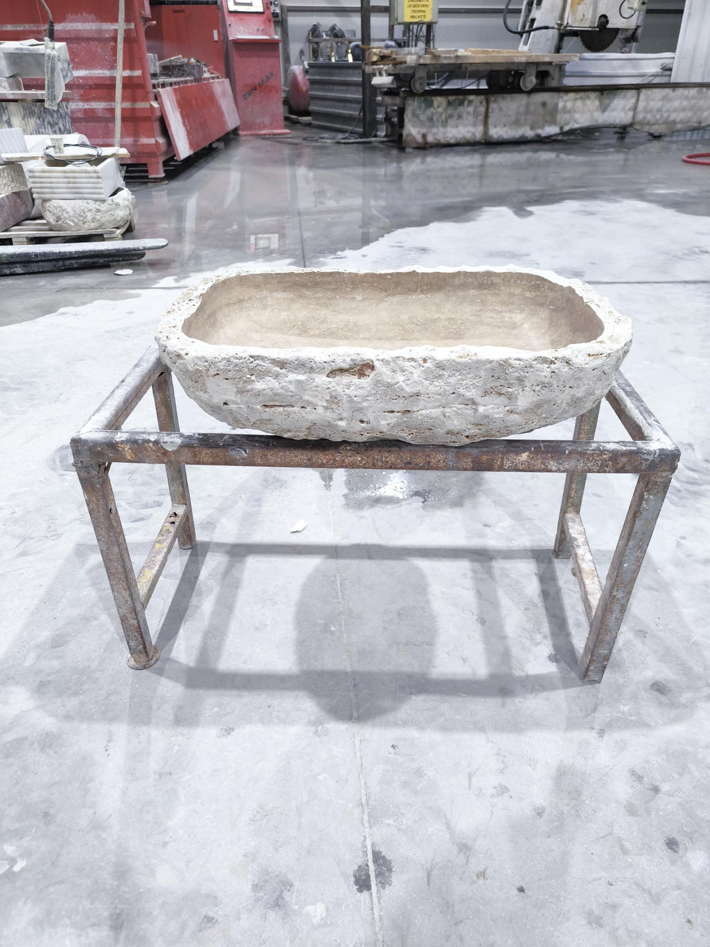 Handcrafted Travertine Marble Wall Sink - Natural Stone Washbasin
