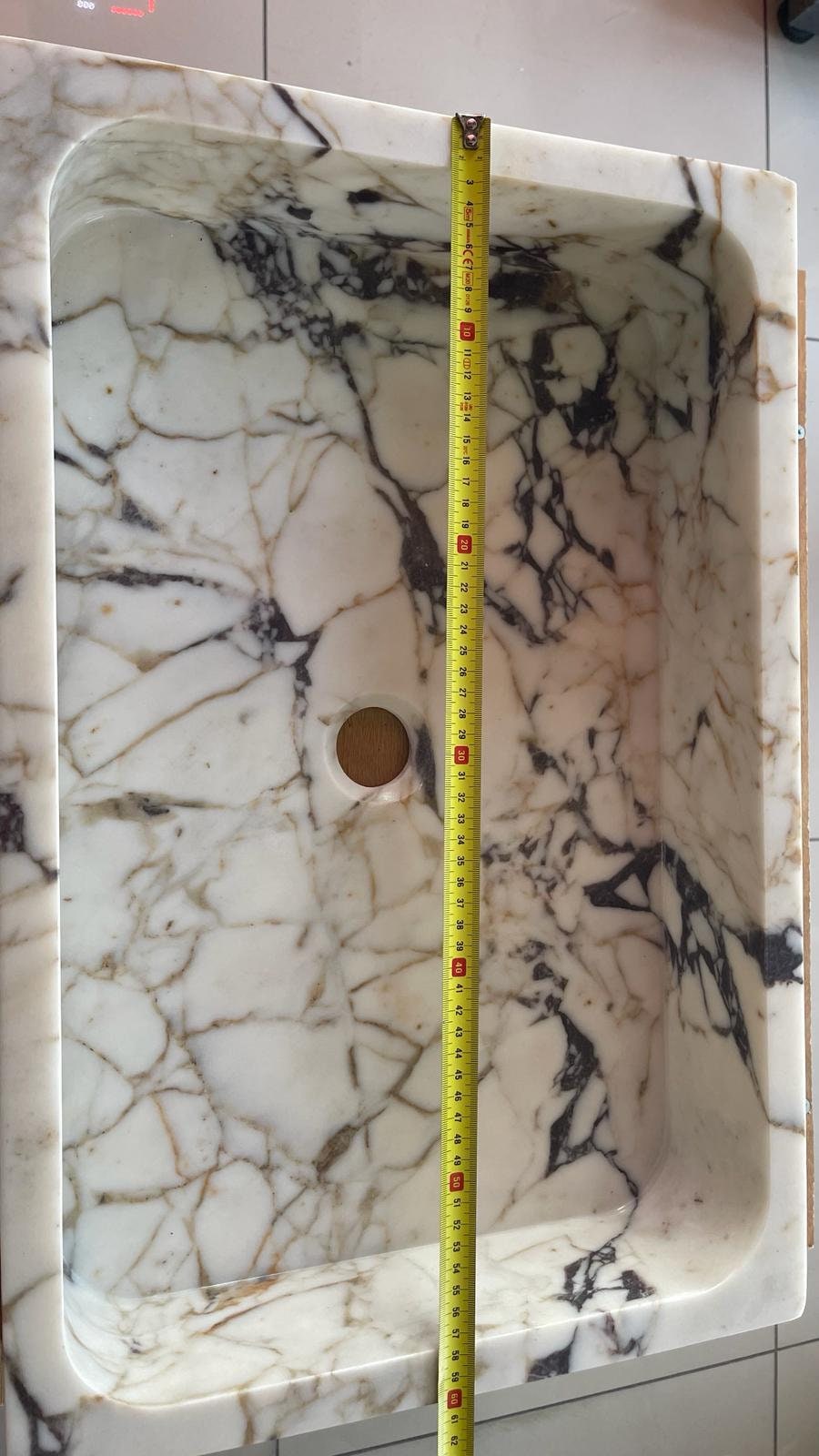 Calacatta Viola Marble Floating Sink: Bathroom Vanity (24''x16''x5'')