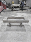 Handcrafted Silver Travertine Marble Sink: Thin Edge Rectangular Bathroom Sink (60x20x6)