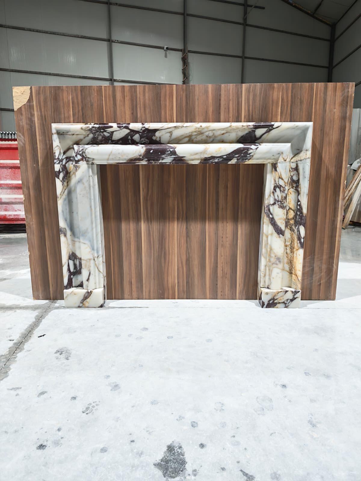 Calacatta Viola Marble Fireplace Surround | Luxury Handcrafted Stone Mantel | Statement Marble Fireplace Frame | Custom Designer Fireplace