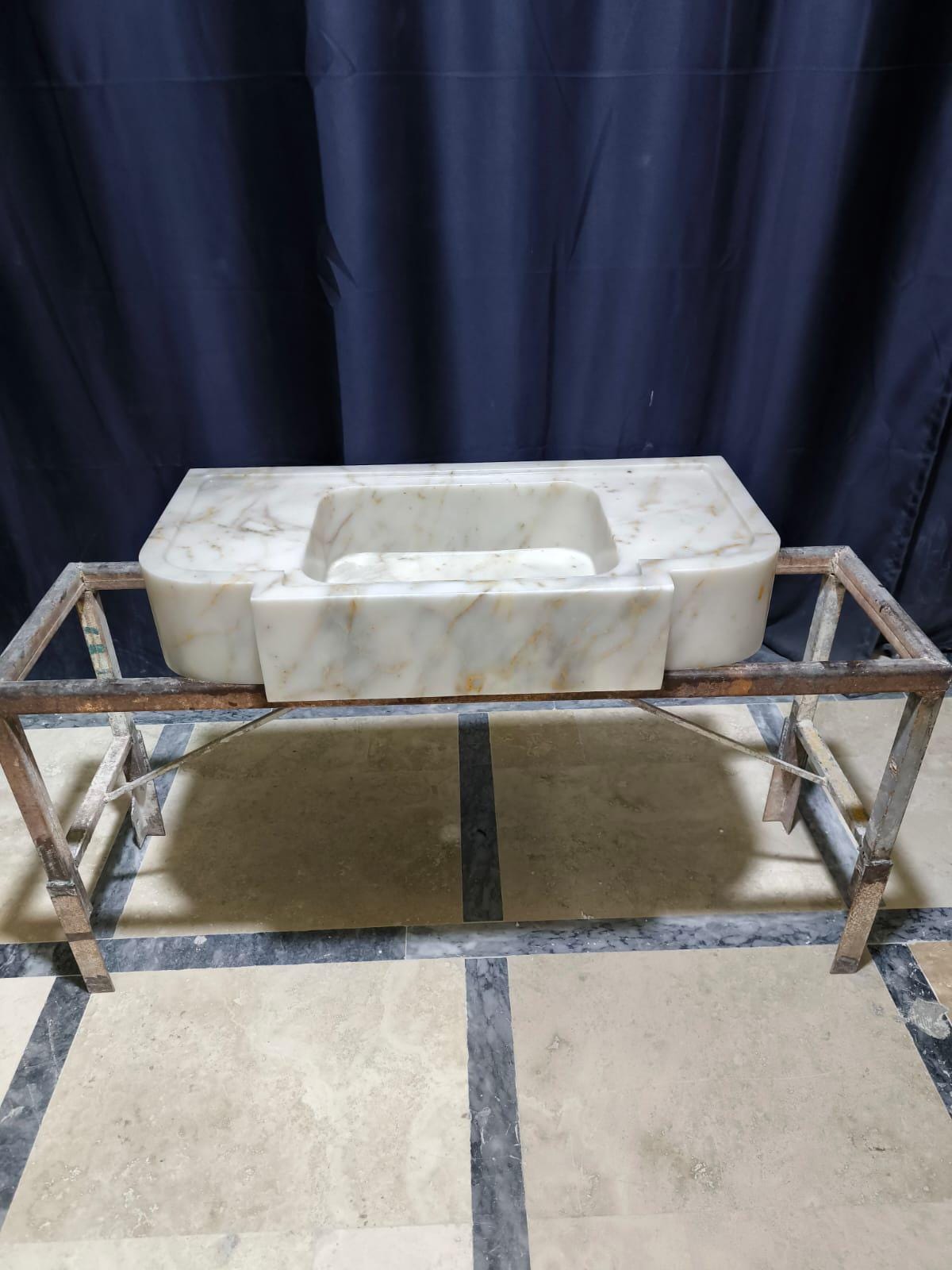 Handmade Calacatta Gold Marble Sink: Natural Stone Bathroom Design (30x15.7x6)