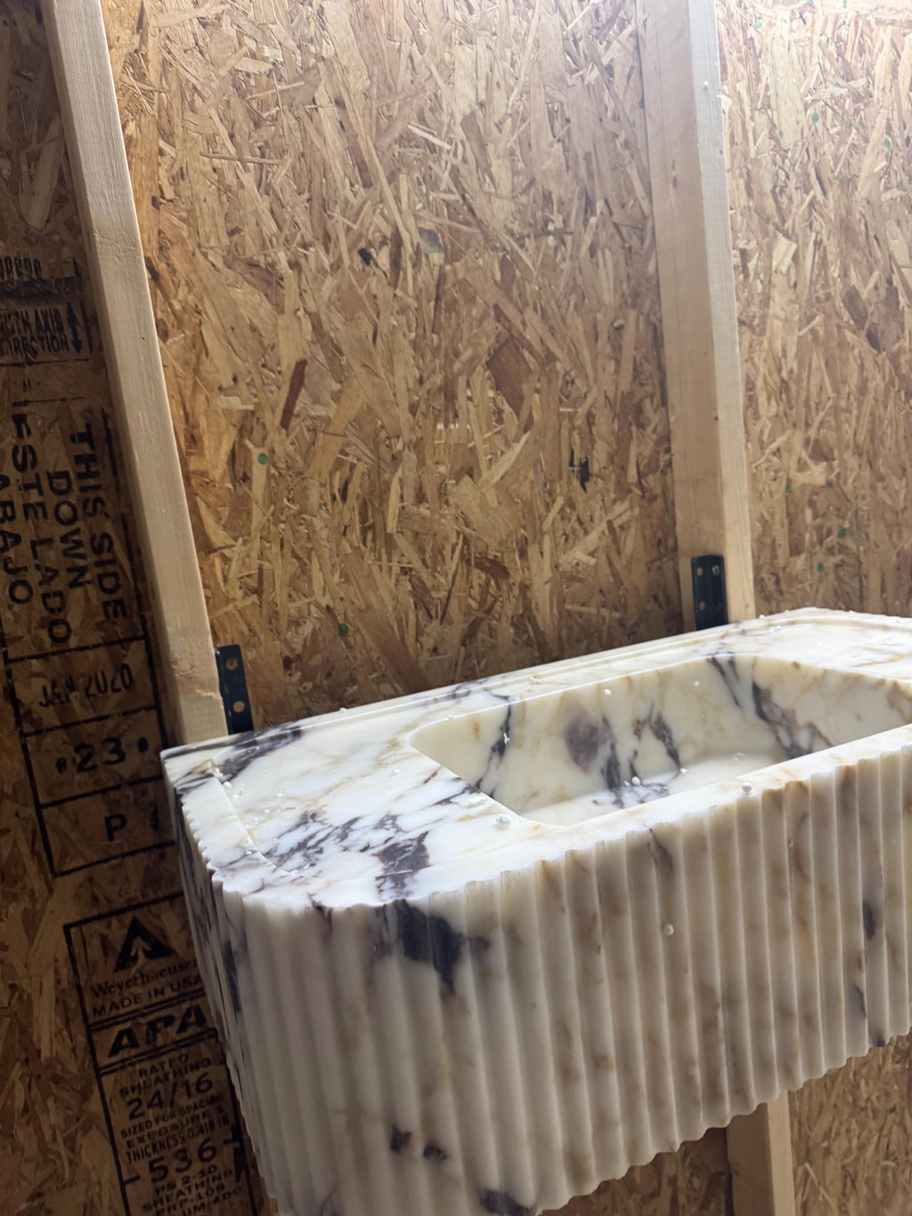 Calacatta Lilac Marble Vessel Sink: Handcrafted Natural Stone Bathroom Sink