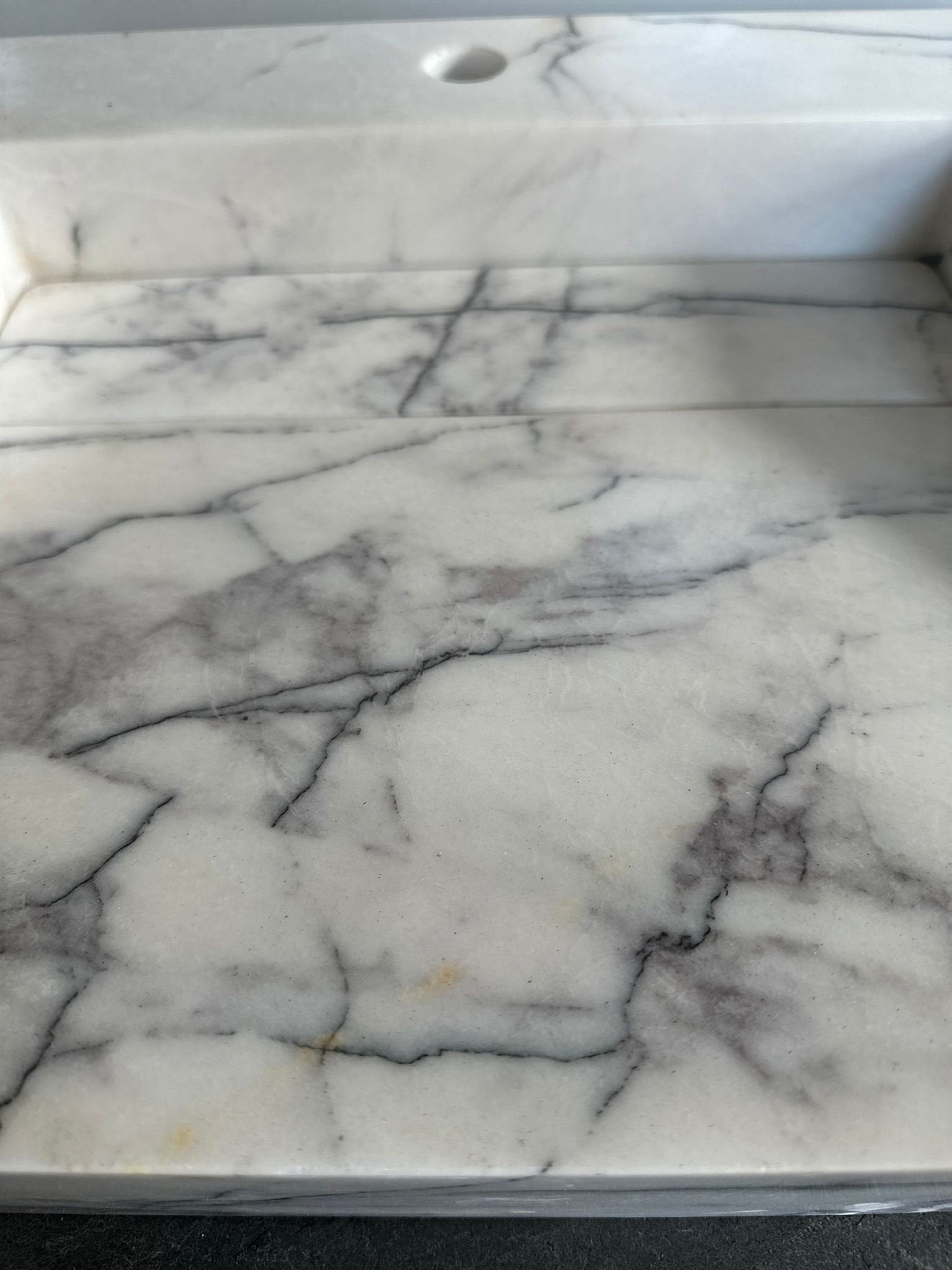 Handmade Carrara Marble Sink: Wall Mount or Countertop Vanity