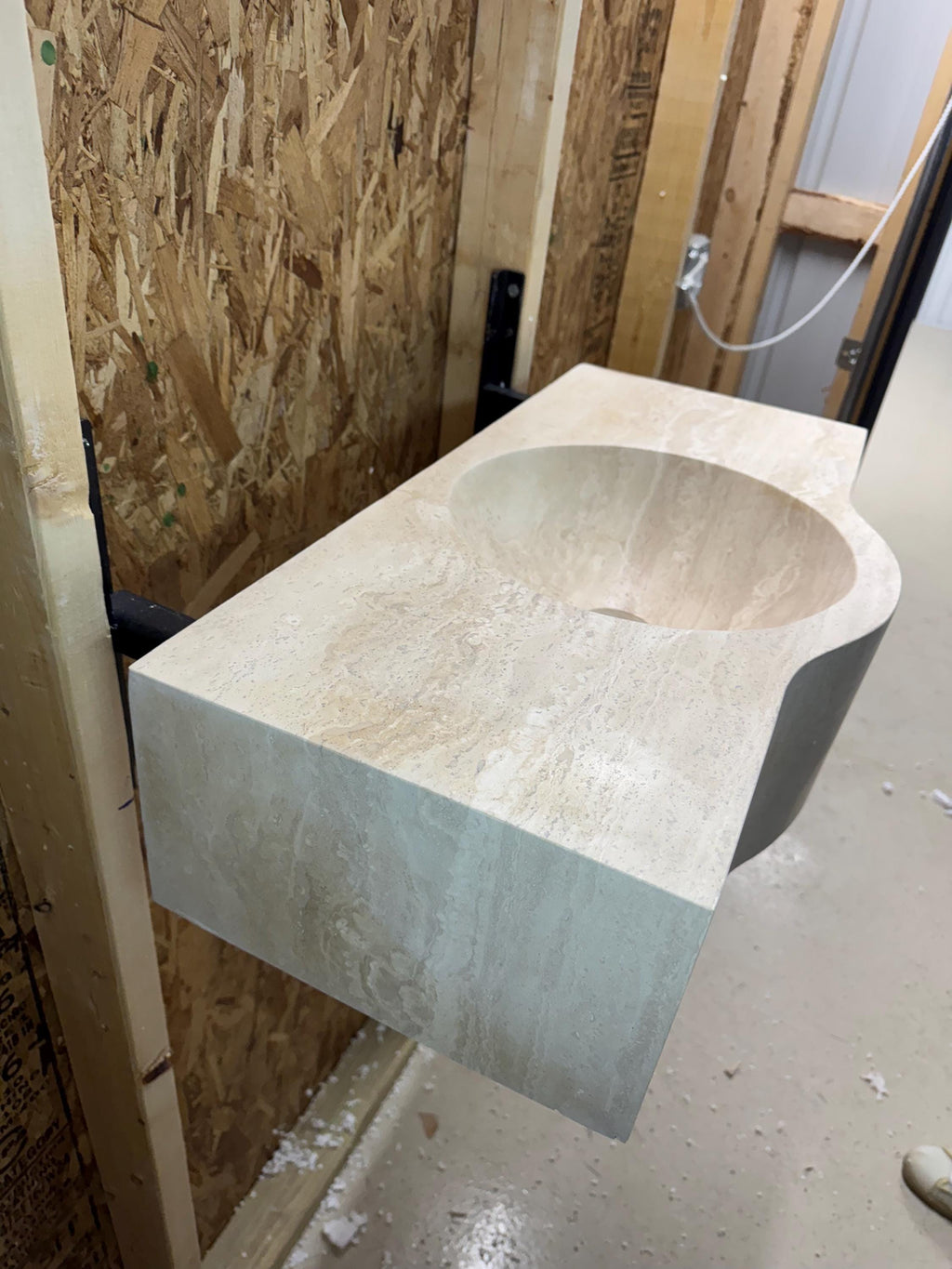 Complete Modern Travertine Vessel Sink: Natural Stone Bathroom Sink (27'' x14''x 7'')