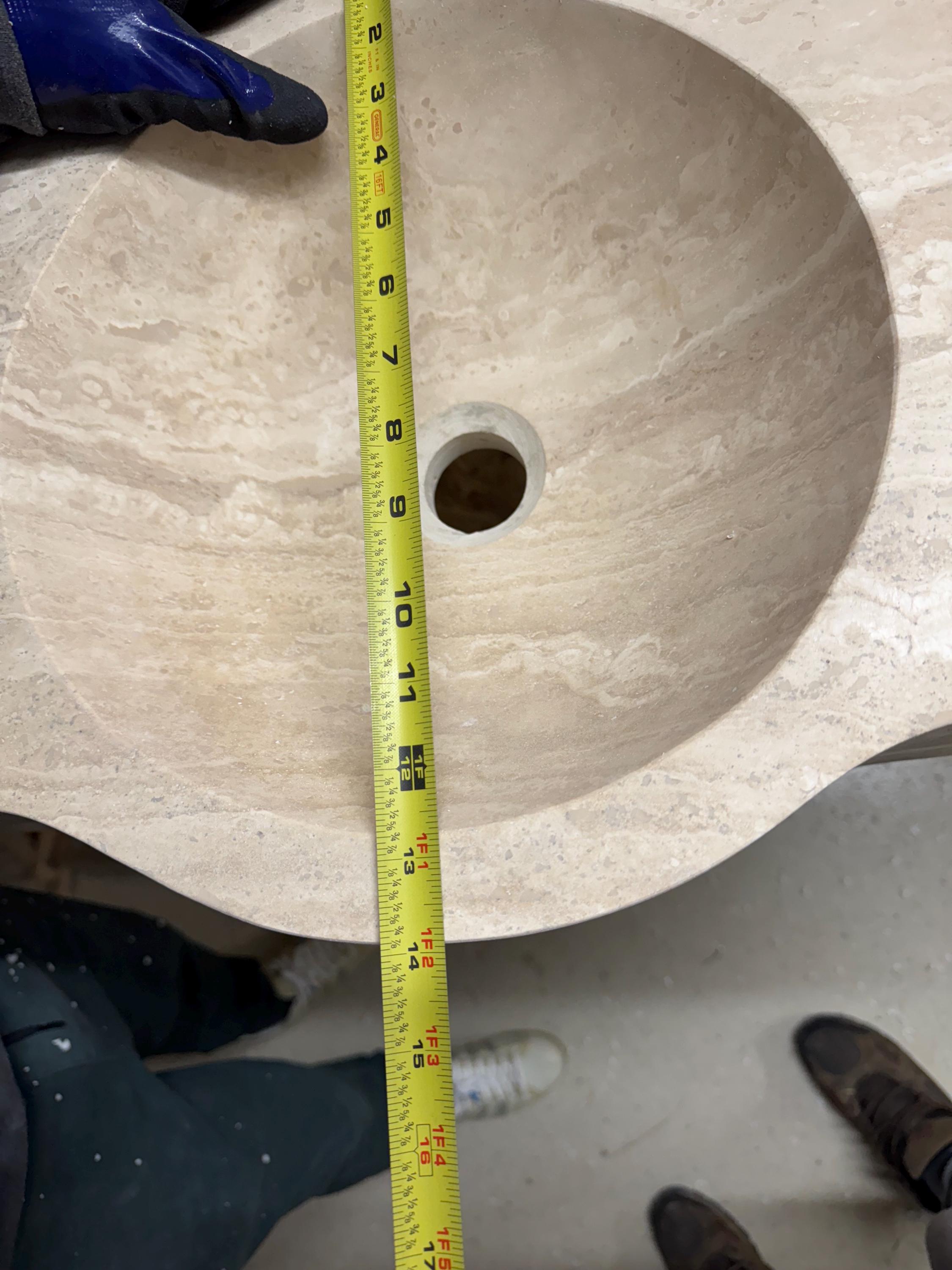 Complete Modern Travertine Vessel Sink: Natural Stone Bathroom Sink (27'' x14''x 7'')