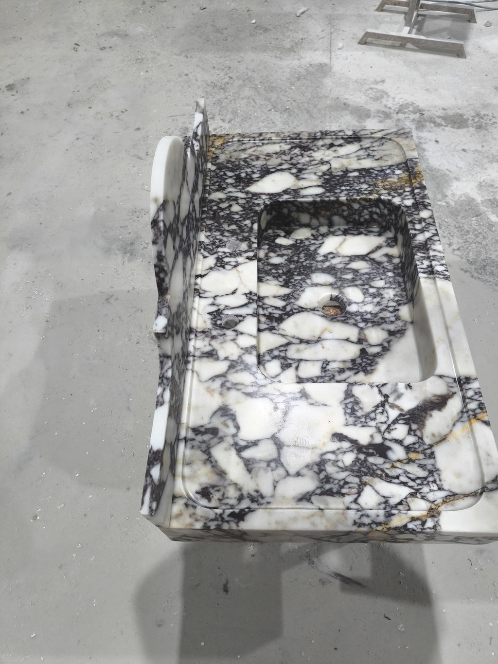Calacatta Viola Marble Wall Mount Sink: Bathroom Powder Room