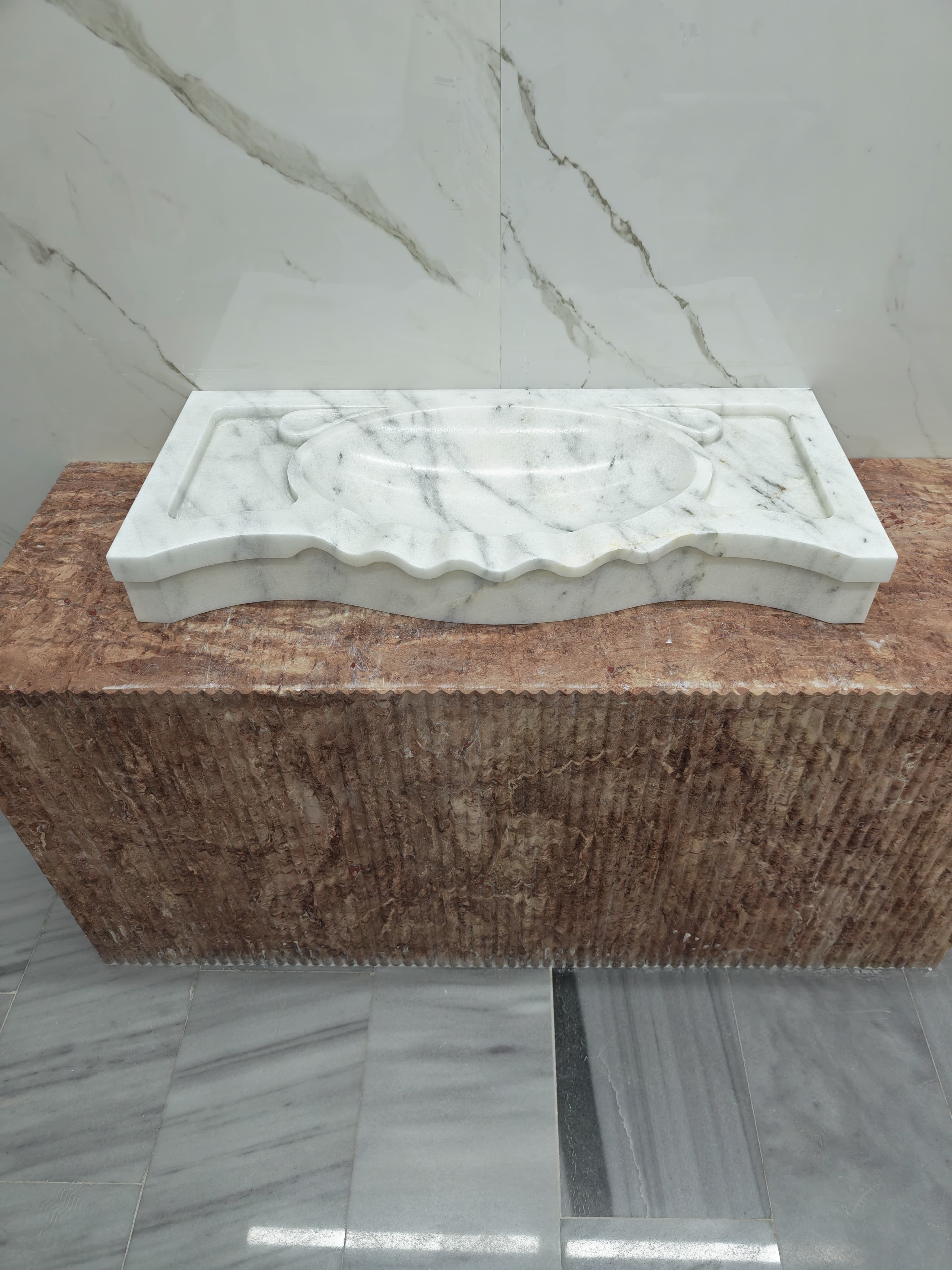 Honed Carrara Sink  W36.23"xD15.75"xH4.73"