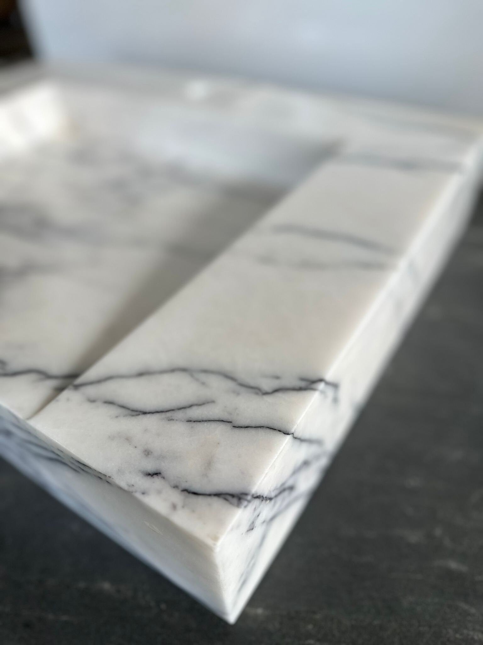 Handmade Carrara Marble Sink: Wall Mount or Countertop Vanity
