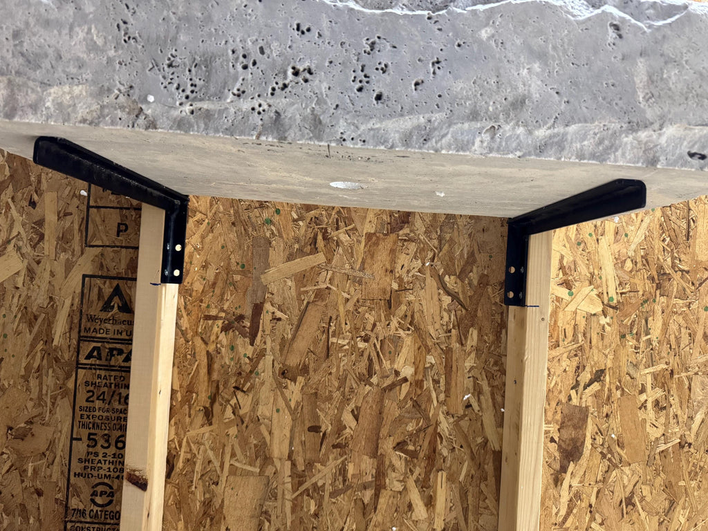 Handcrafted Silver Travertine Rectangular Sink: Natural Stone Washbasin