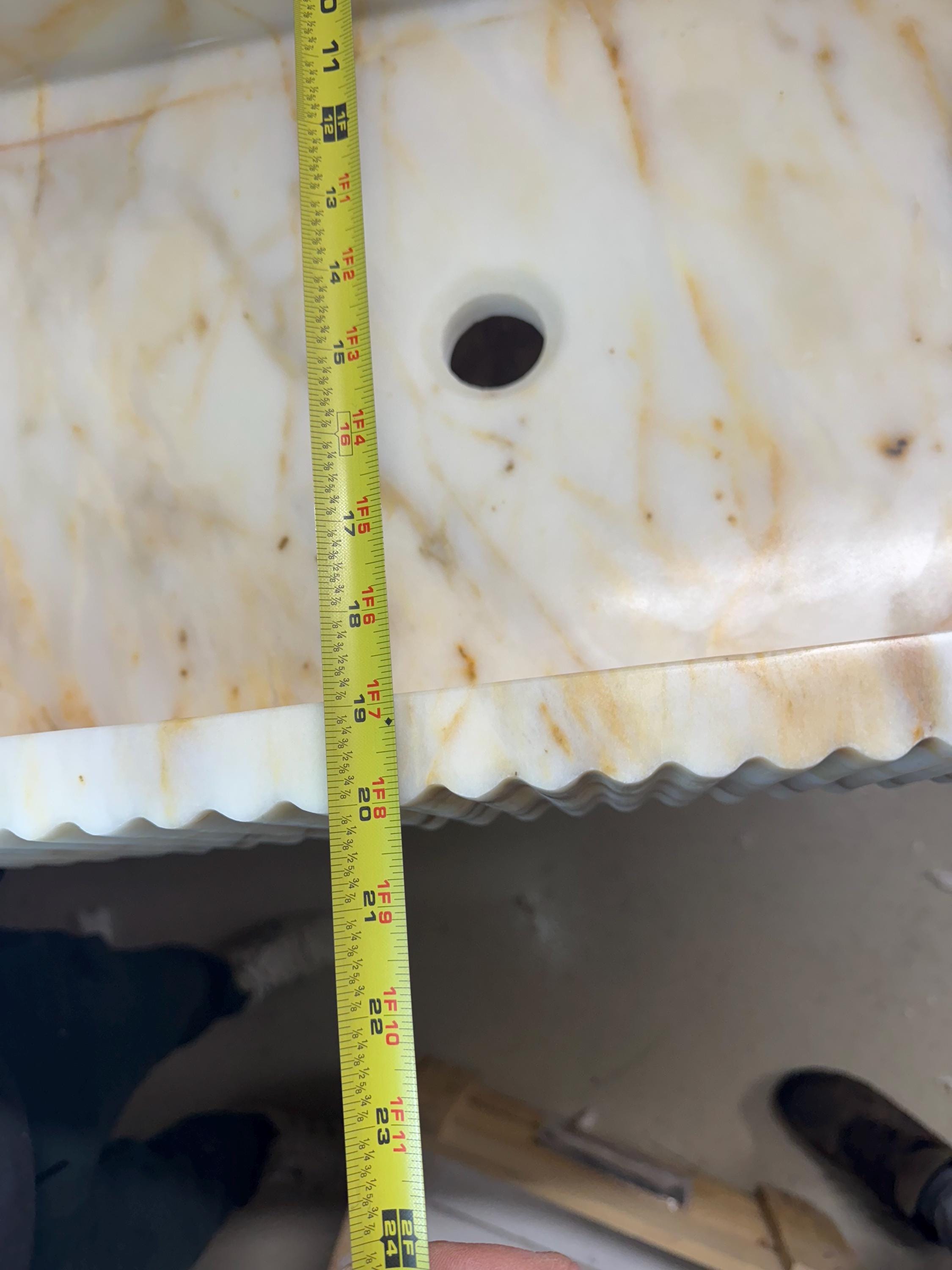 Handcrafted Calacatta Viola Marble Wall Mounted Sink: Natural Stone Basin