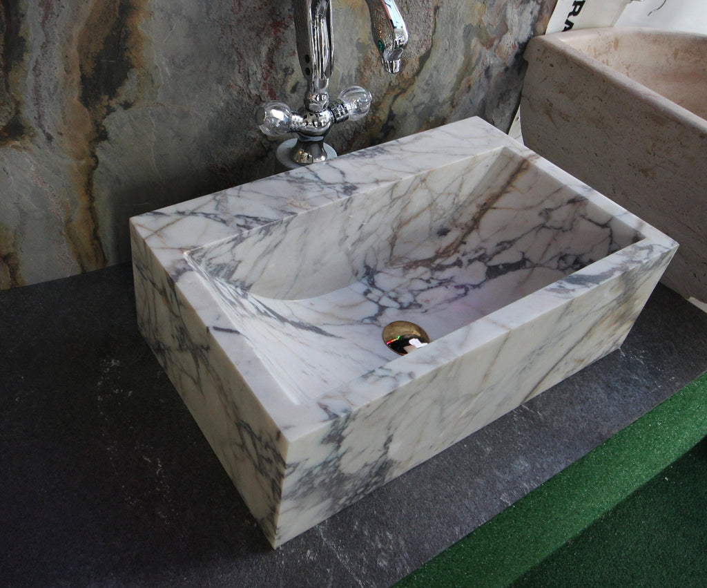 Calacatta Viola Marble Sink: Natural Stone Vanity Washbasin