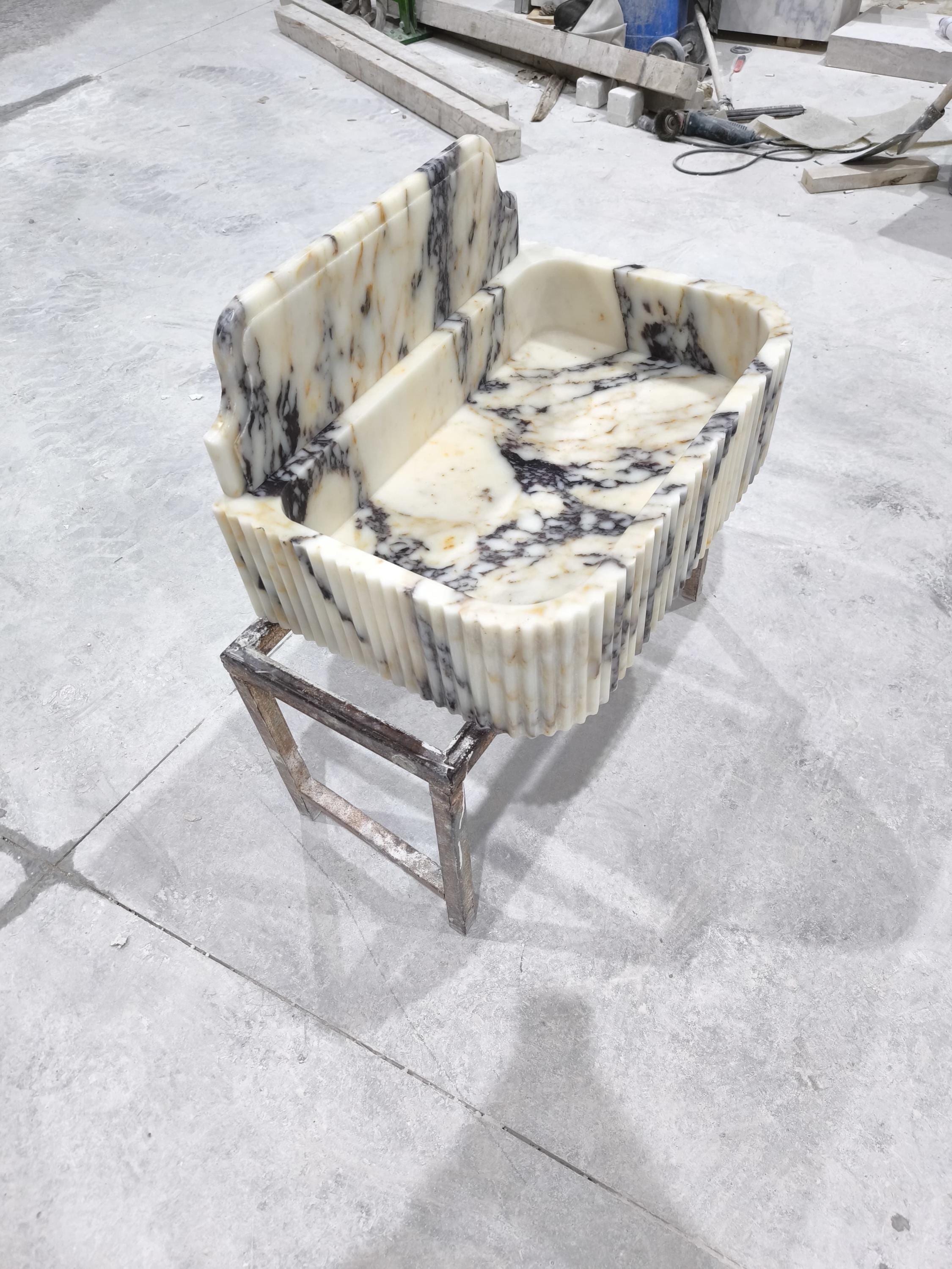 Complete Calacatta Marble Wall Mount Bathroom Sink - 27'' x 18'' 5"