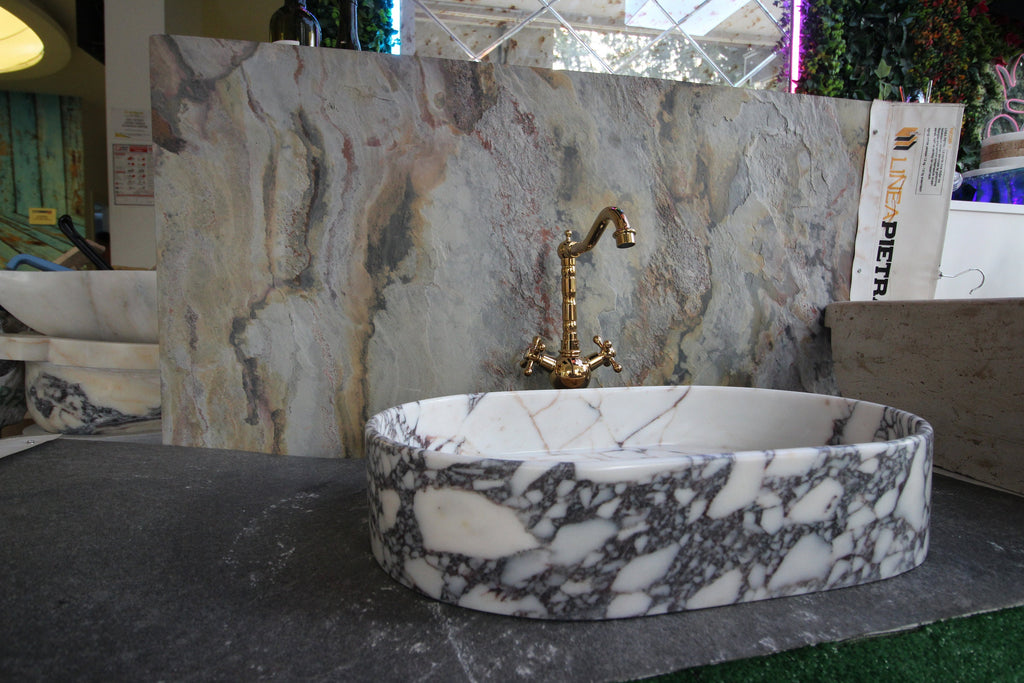 Custom Calacatta sink for Stephanie 24”x16x5”