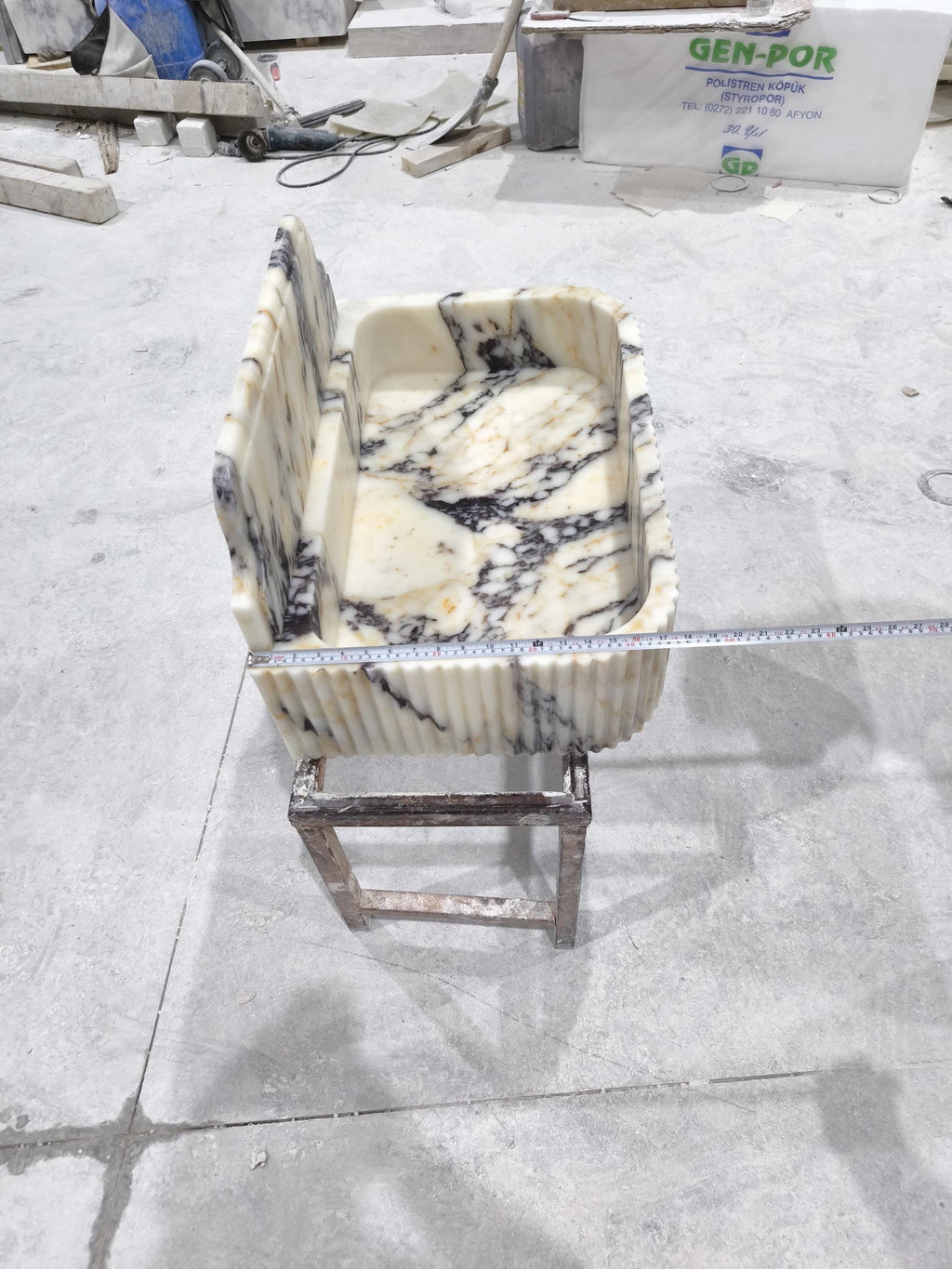 Complete Calacatta Marble Wall Mount Bathroom Sink - 27'' x 18'' 5"