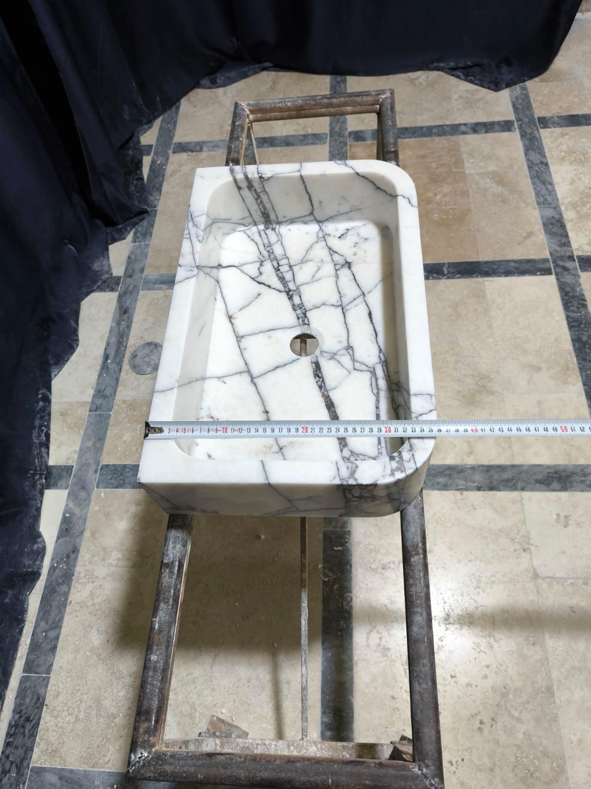 Handmade Natural Marble Sink: Modern Wall Mounted Washbasin