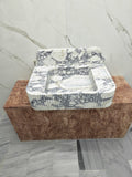 Marble sink Calacatta viola 34”x22”x8” 8” backsplash