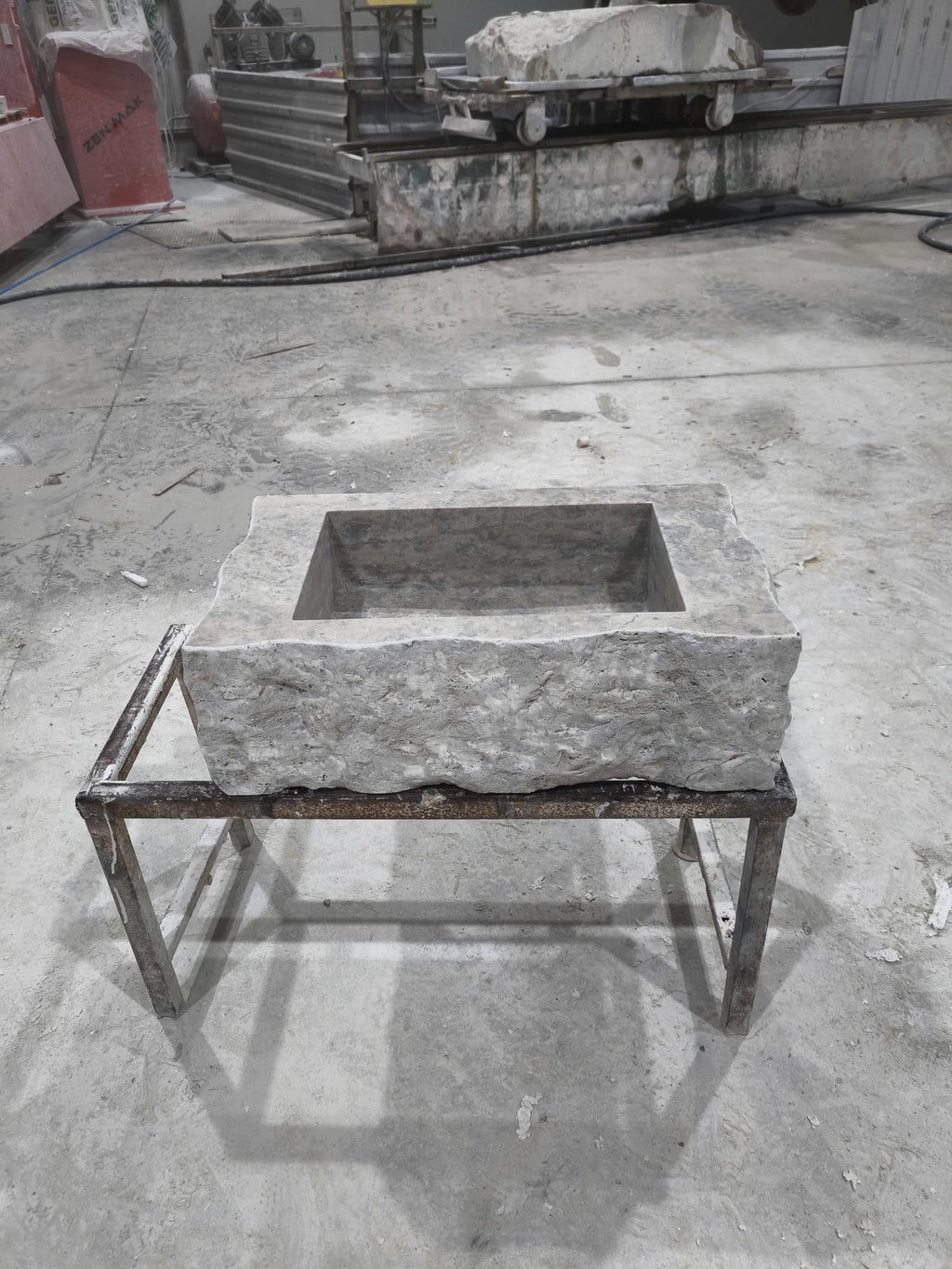 Complete Silver Travertine Stone Sink: Rustic Powder Room, Natural Marble
