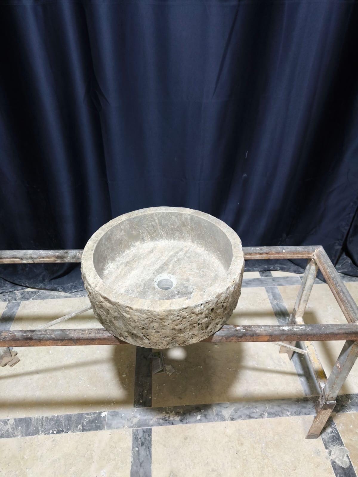 Travertine Stone Sink: Rustic Renaissance Style, Natural Stone