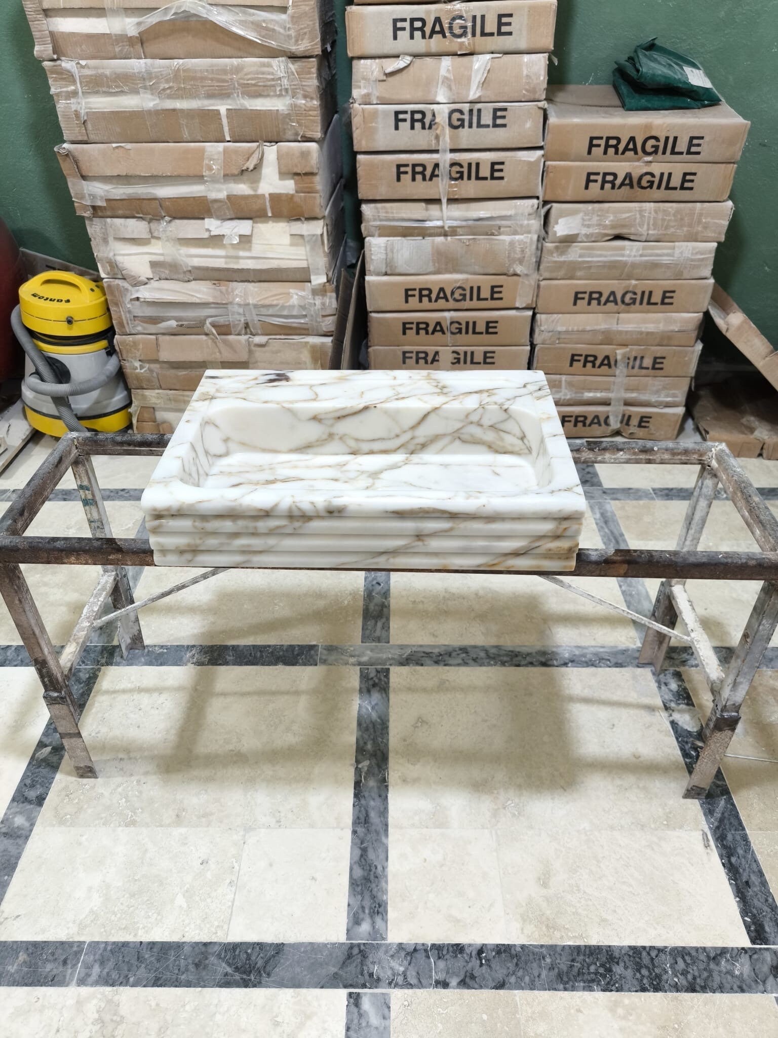 Handcrafted Viola Marble Wall Mounted Sink: Customizable Natural Stone Basin