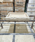 Custom beige travertine sink for Lexie 24”x22”x5”