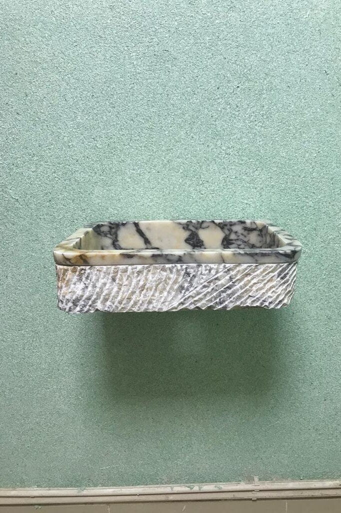 Calacatta Viola Marble Floating Sink: Custom Vanity, Wall Mounted