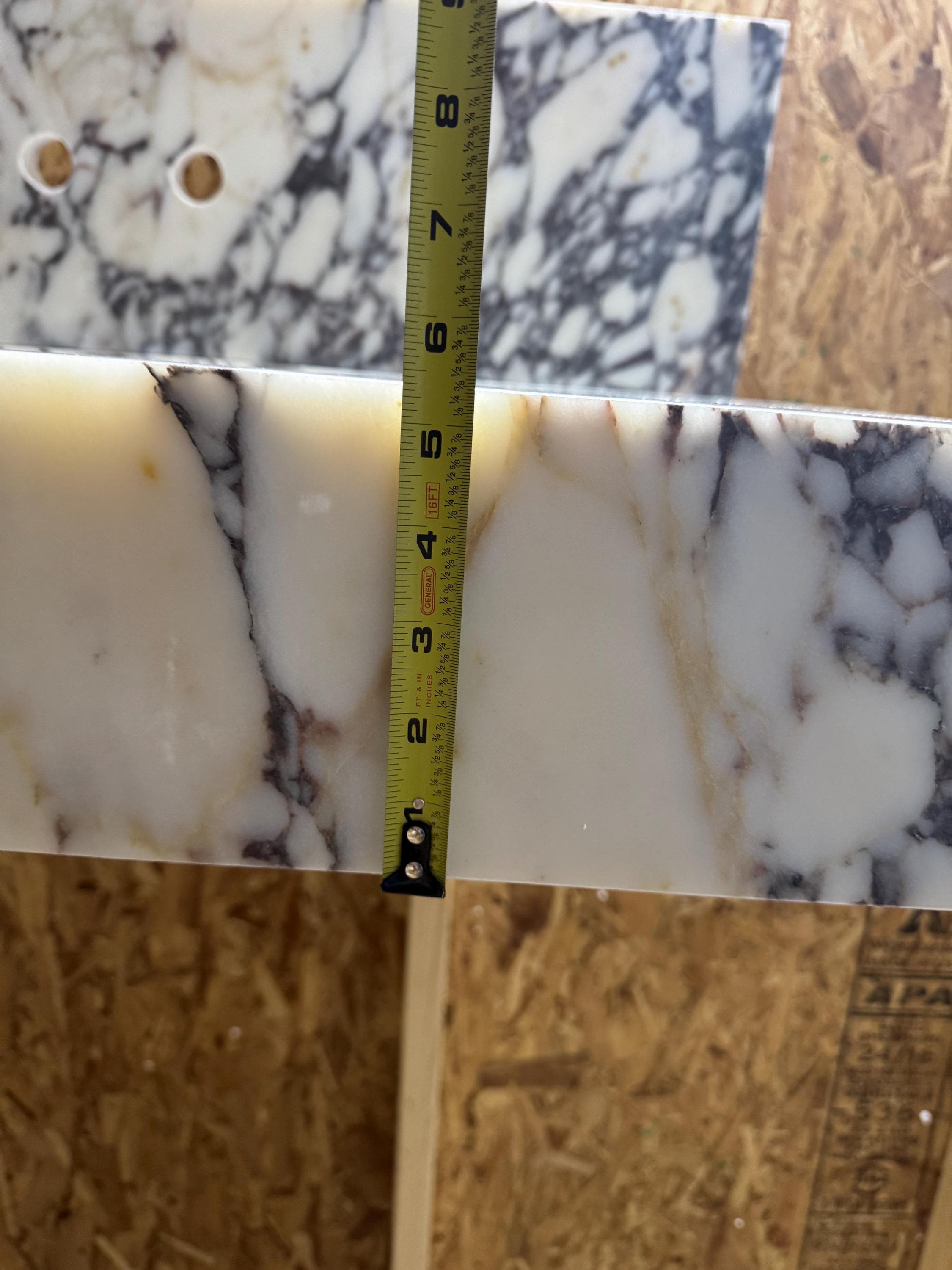 Handmade Calacatta Marble Wall Mount Sink with Backsplash