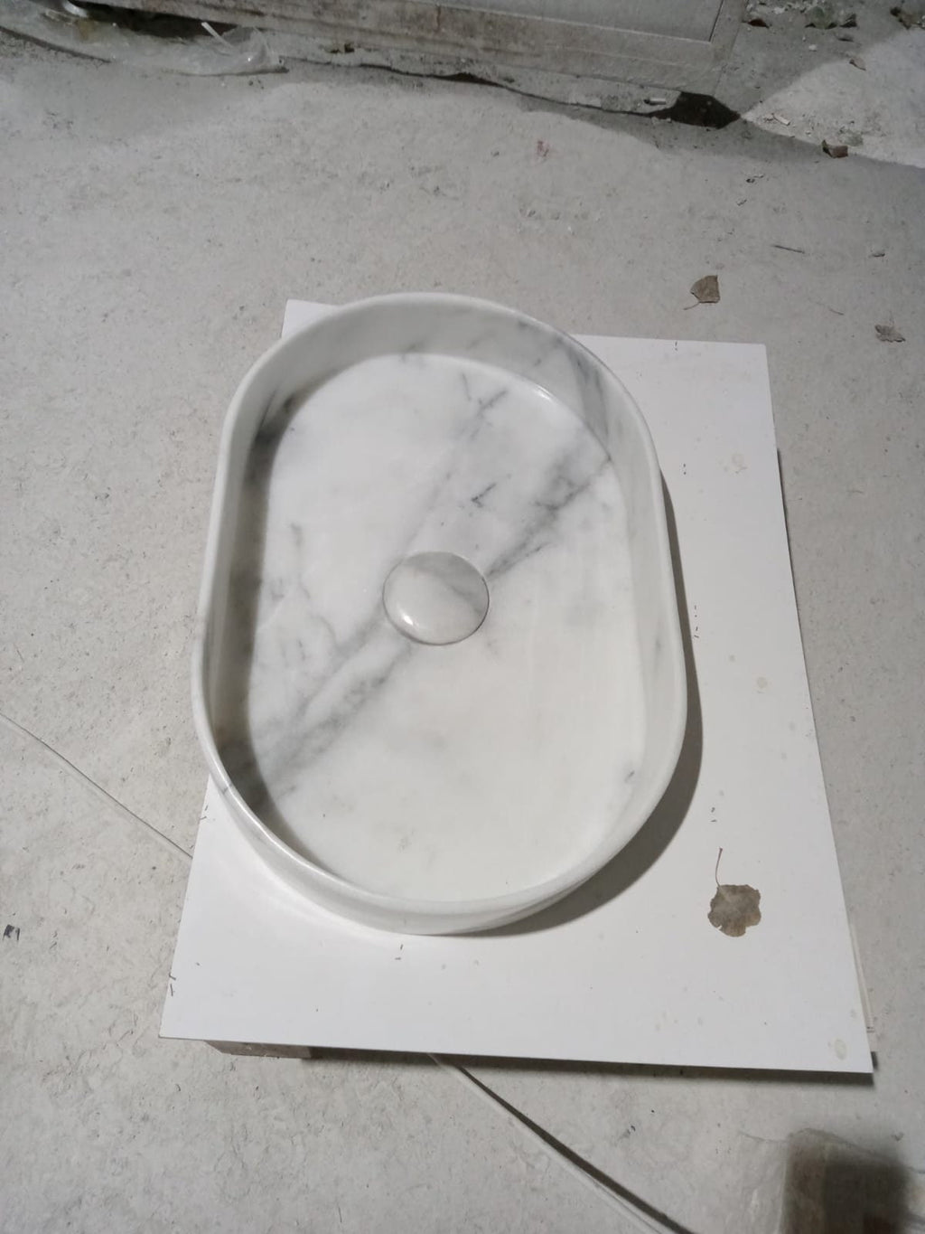 Handcrafted Carrara Marble Vessel Sink: Rounded Bathroom Basin