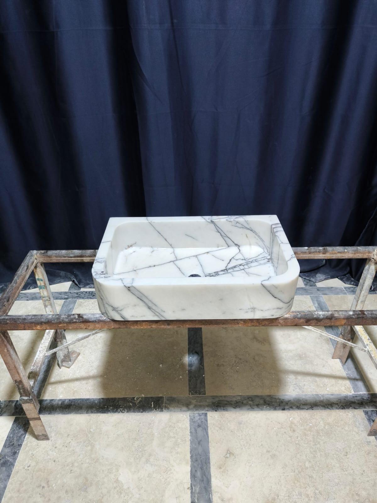 Handmade Natural Marble Sink: Modern Wall Mounted Washbasin