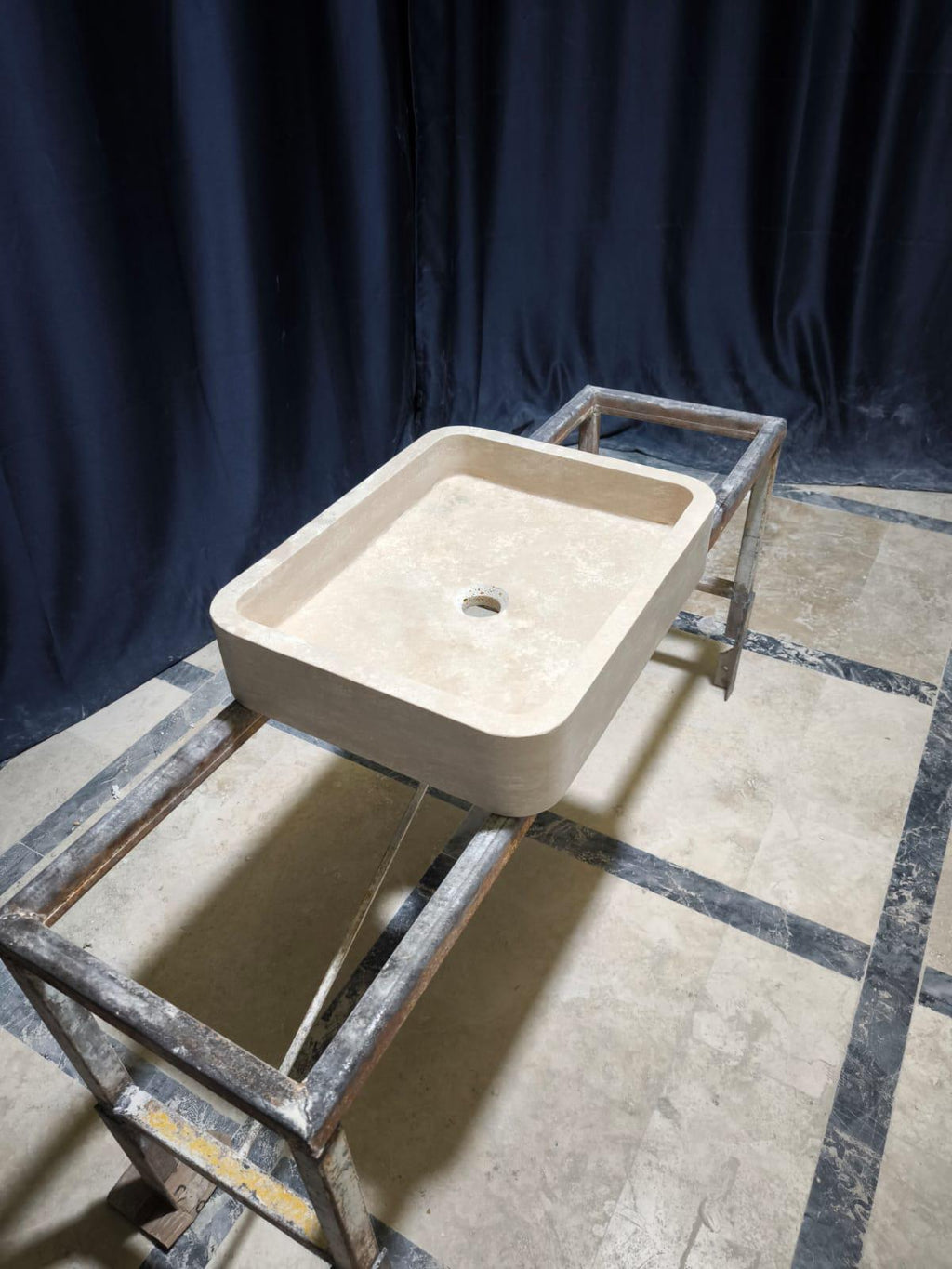 Travertine Bathroom Sink – Smooth Finish Natural Stone Vanity