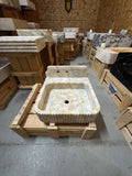 Calacatta Viola Marble Wall Mount Sink: Bathroom Vanity, Concealed Drain