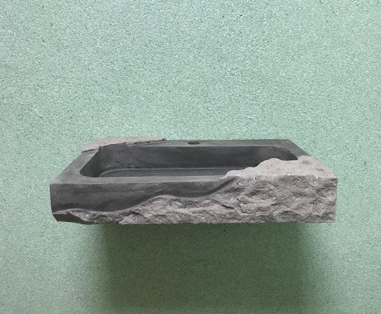 Hand Carved Black Basalt Marble Sink: Natural Stone Bathroom Basin