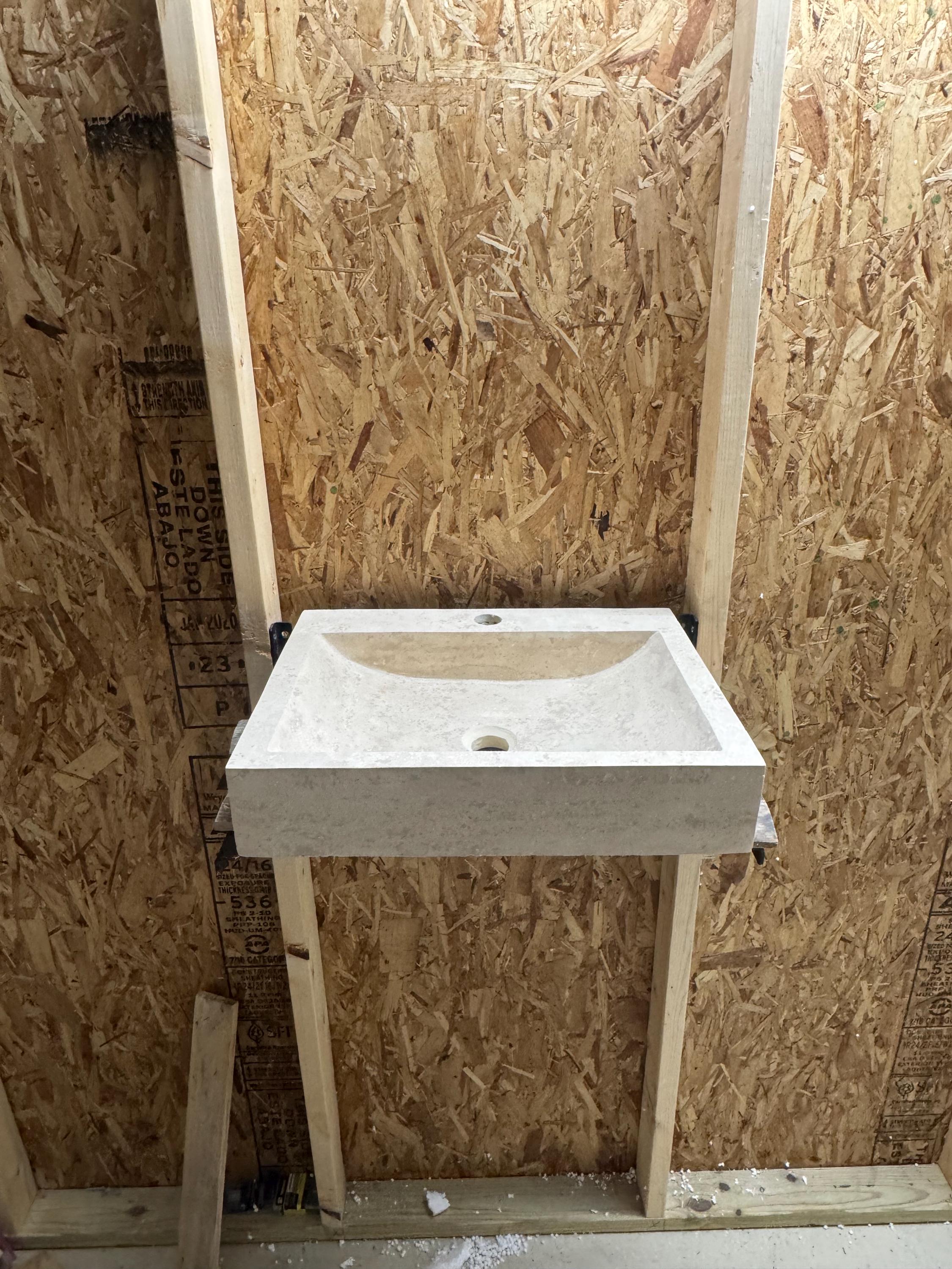 Travertine Bathroom Sink – Natural Stone Vanity – Mediterranean Rustic Design