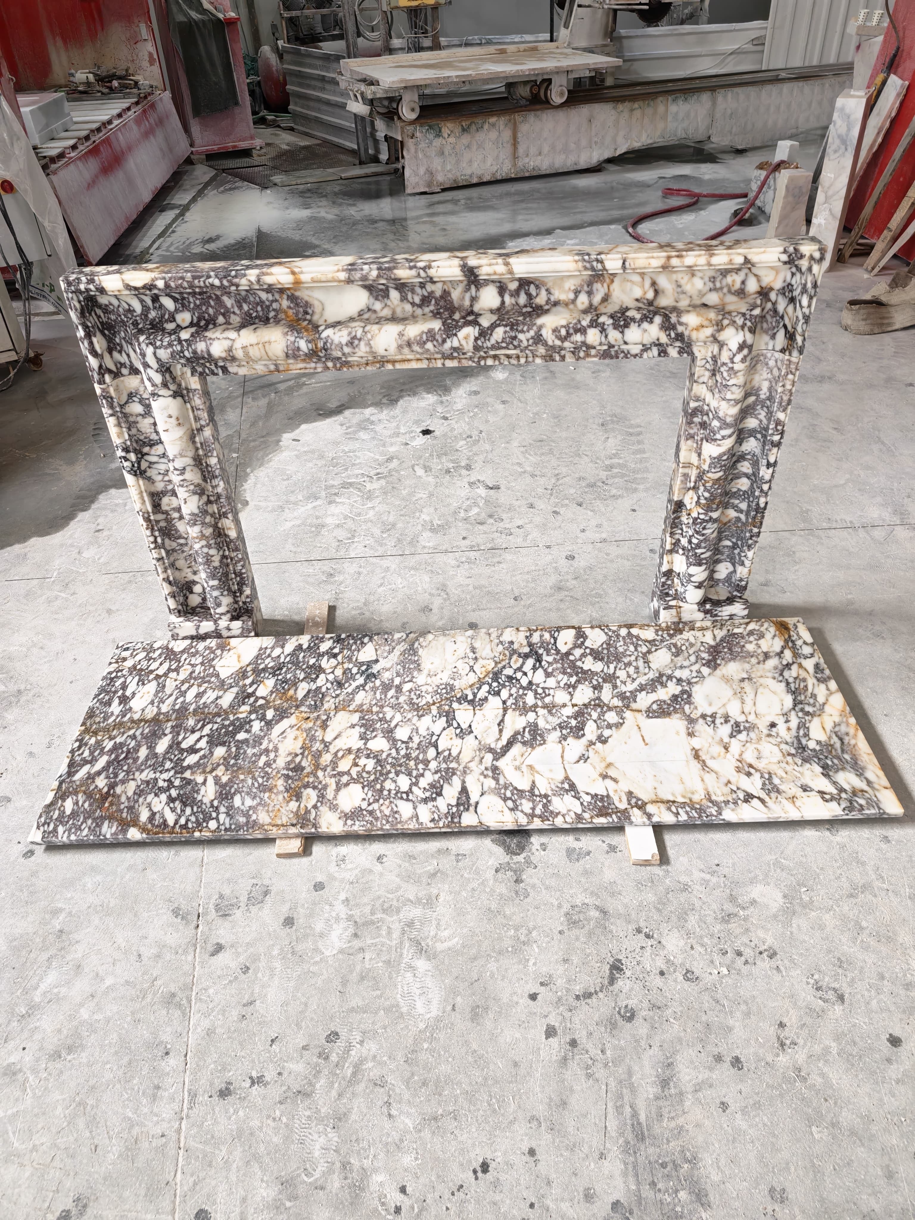 Marble Fireplace Frame and Hearth 49"x33"  81"x28" Hearth