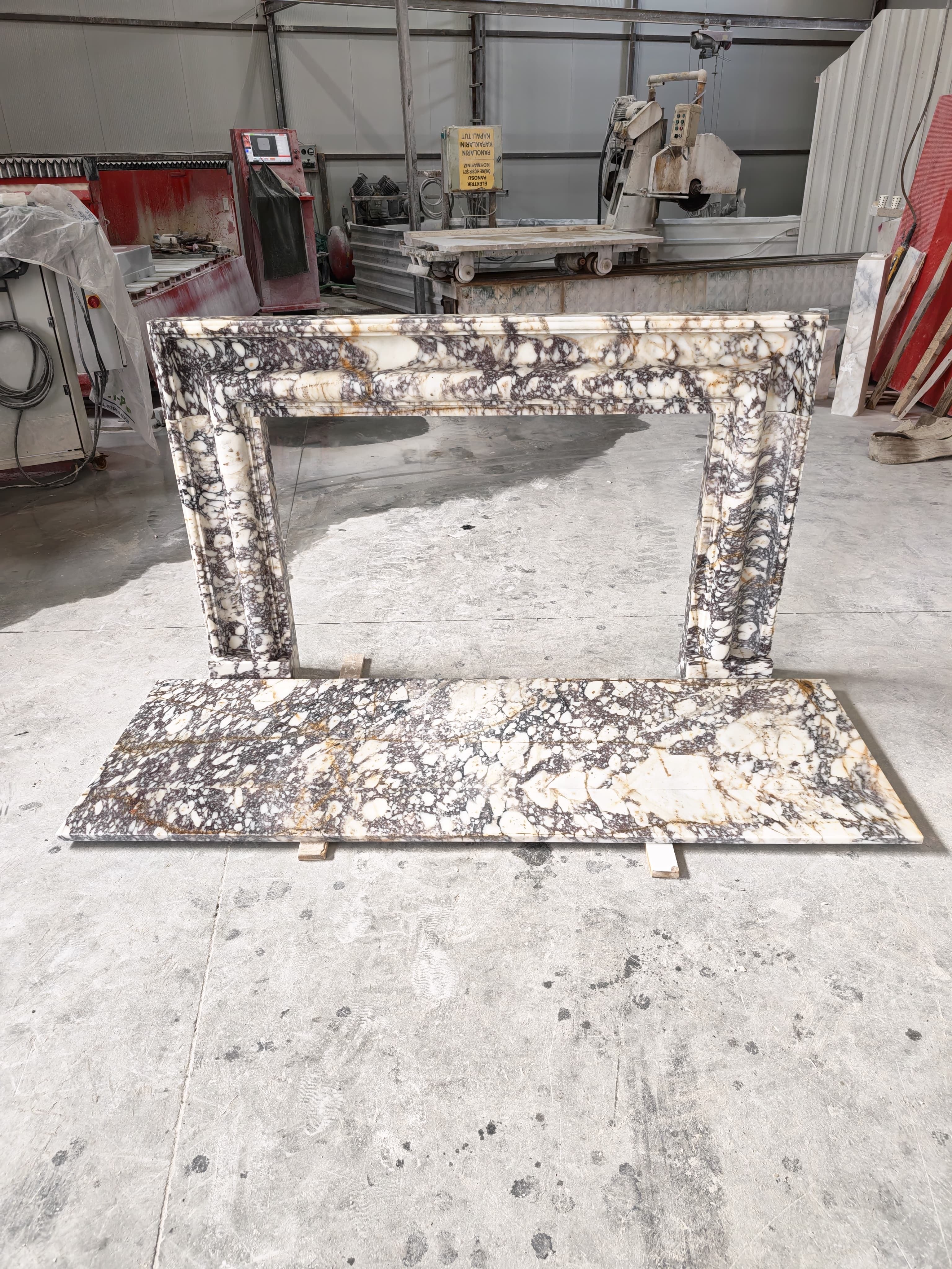 Marble Fireplace Frame and Hearth 49"x33"  81"x28" Hearth