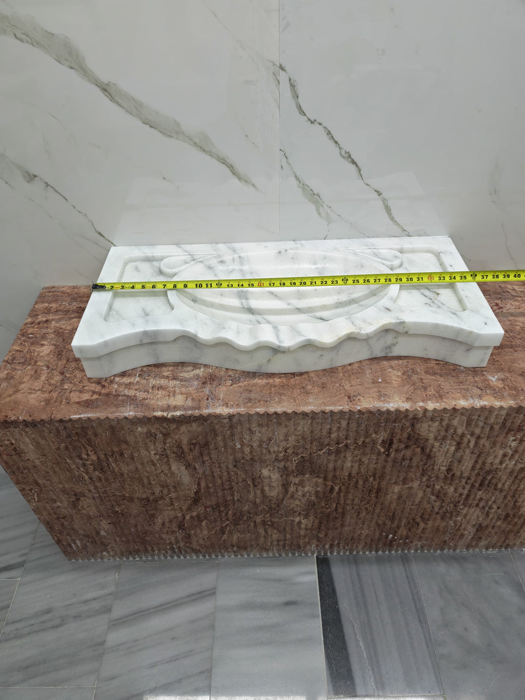 Honed Carrara Sink  W36.23"xD15.75"xH4.73"